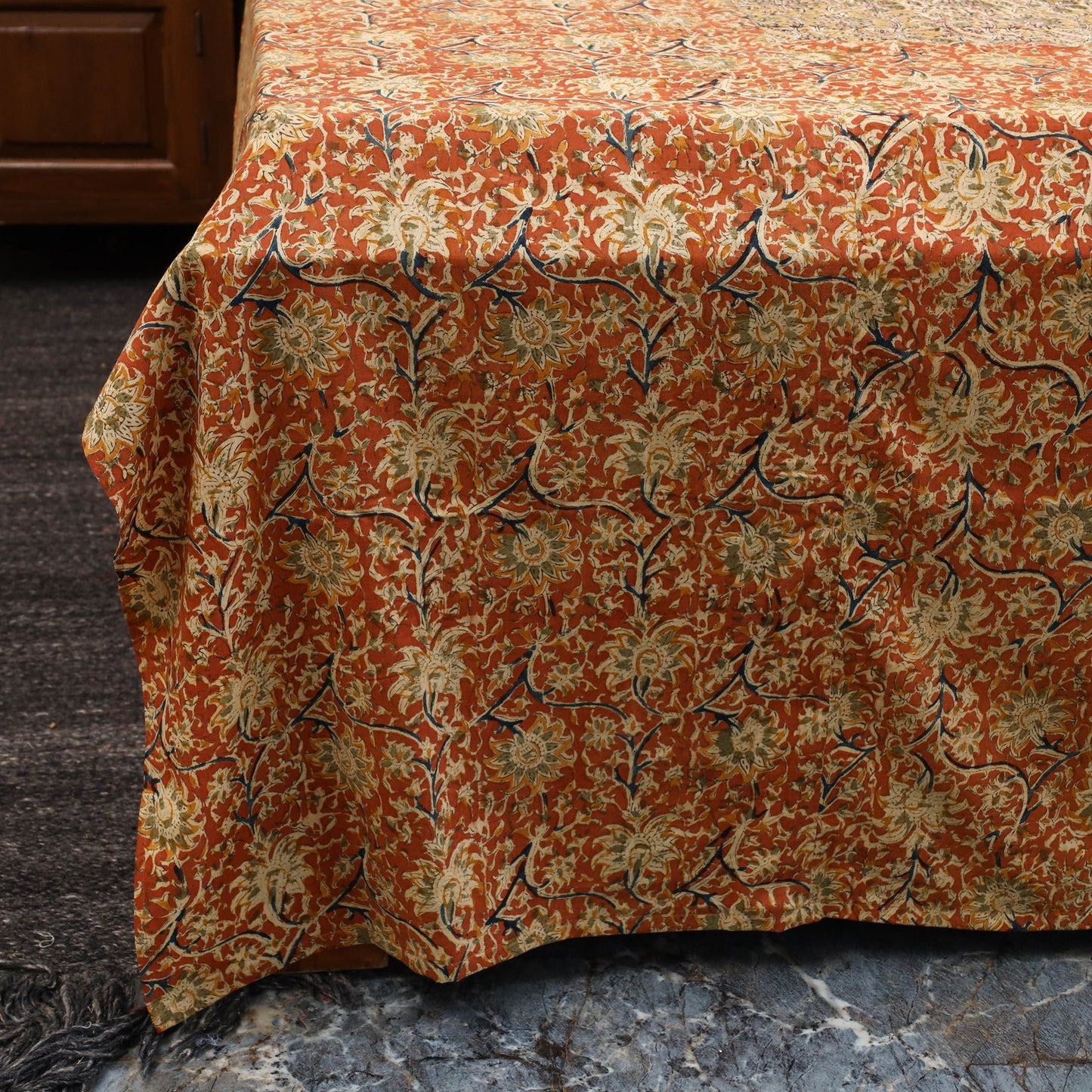 Kalamkari patchwork cotton bedsheet set 39 - handcrafted