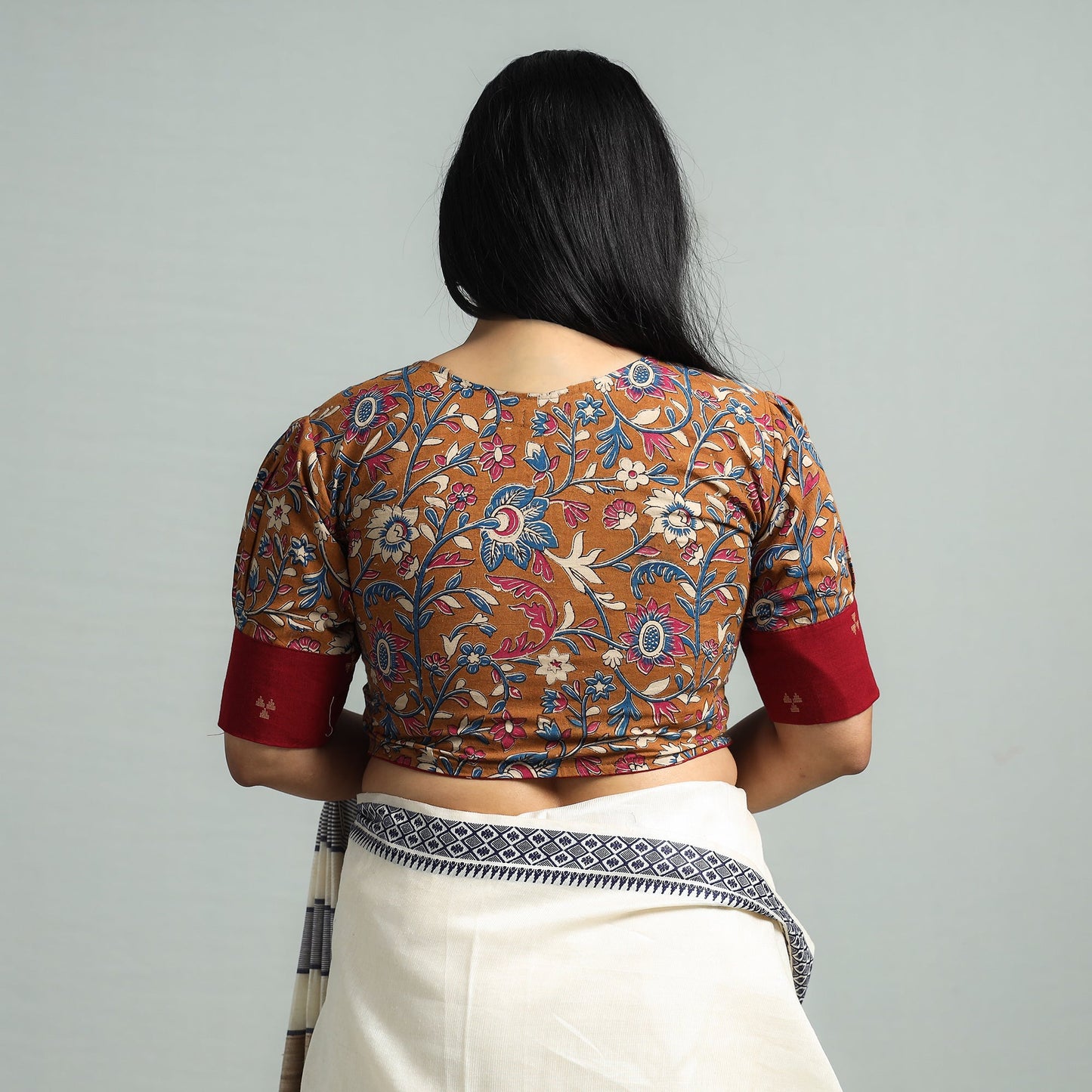 Buy Kalamkari Printed Cotton Stitched Blouse Online at iTokri.com