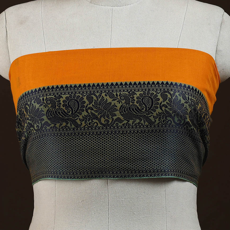 Kanchipuram cotton blouse piece 09 - handcrafted