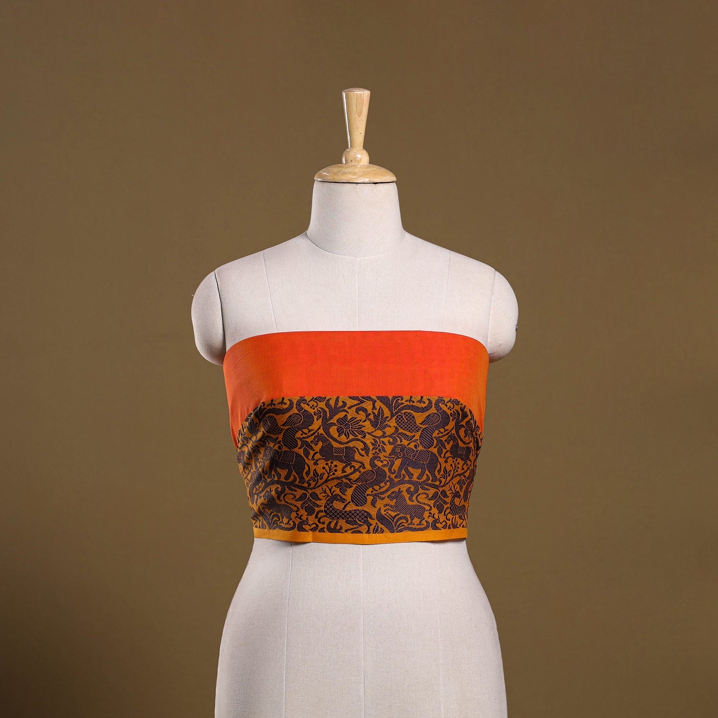 Kanchipuram cotton blouse piece 53 - handcrafted