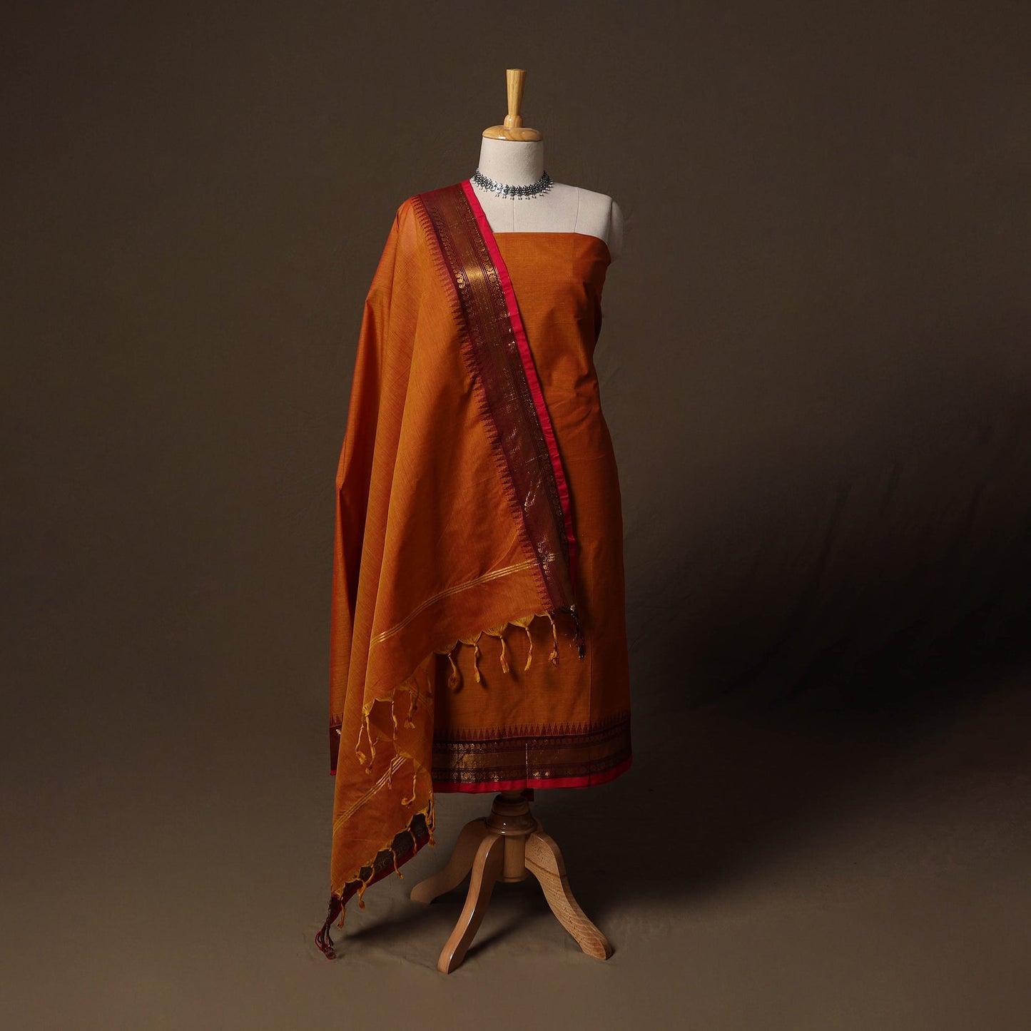 Kandangi chettinad cotton 2pc unstitched dress material 04