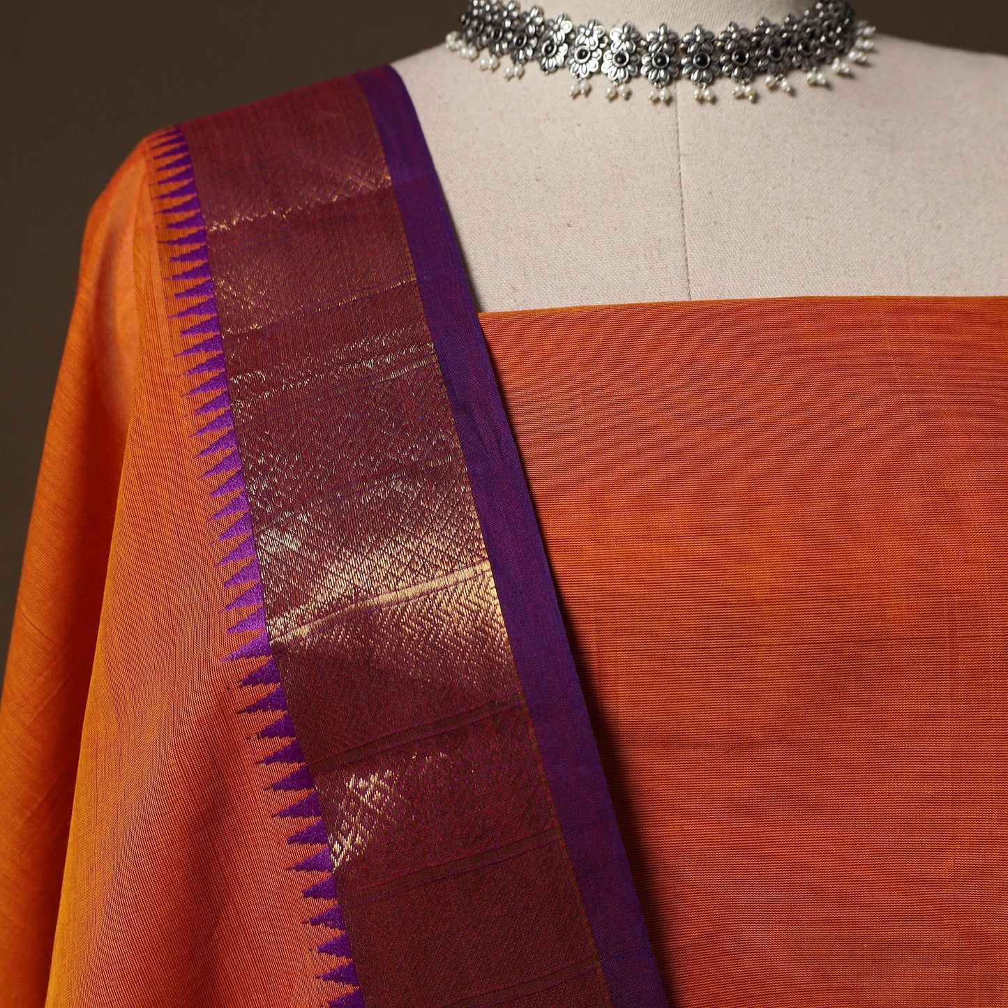 Kandangi chettinad cotton 2pc unstitched dress material 11
