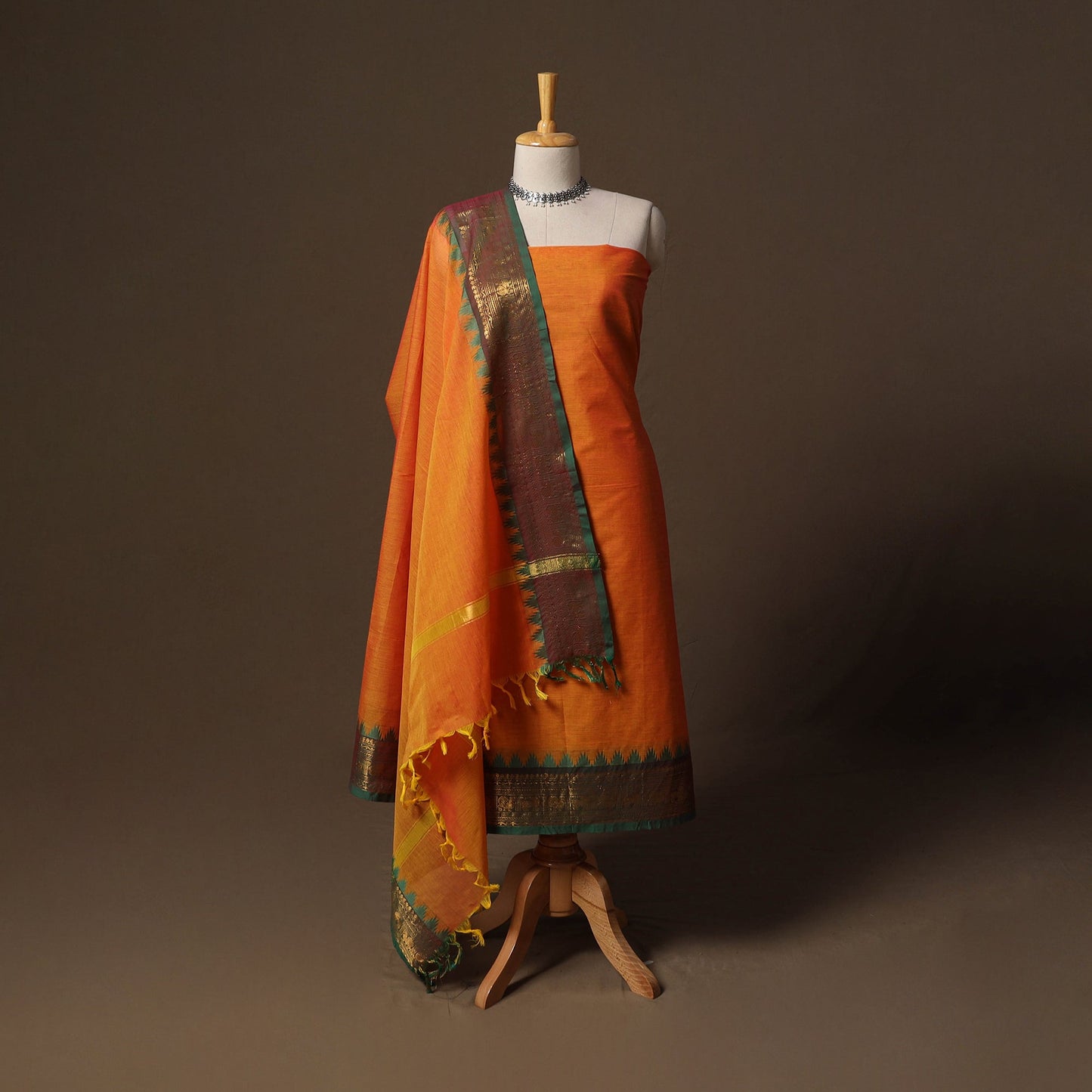 Kandangi chettinad cotton 2pc unstitched dress material 54