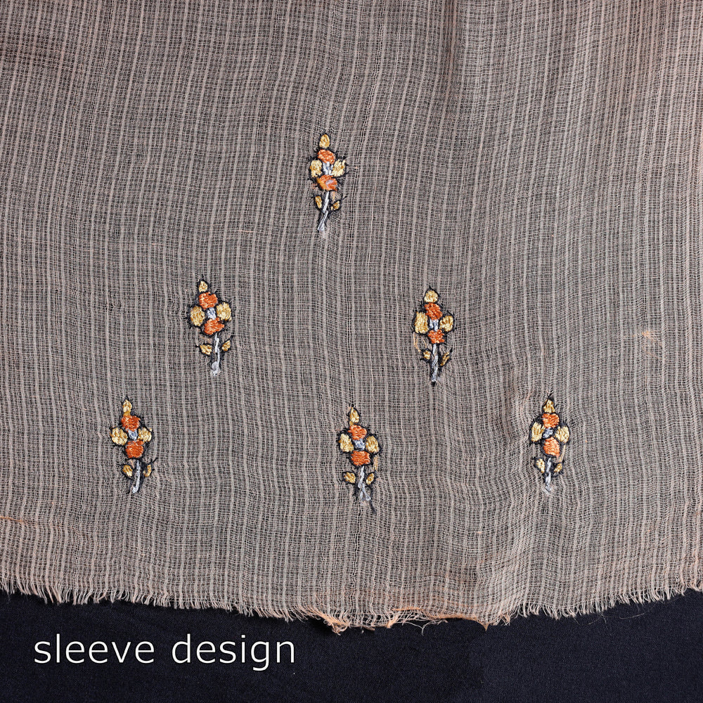 Handloom Kota Doria Kashidakari Hand Embroidery Kurta Material - 2.6 M