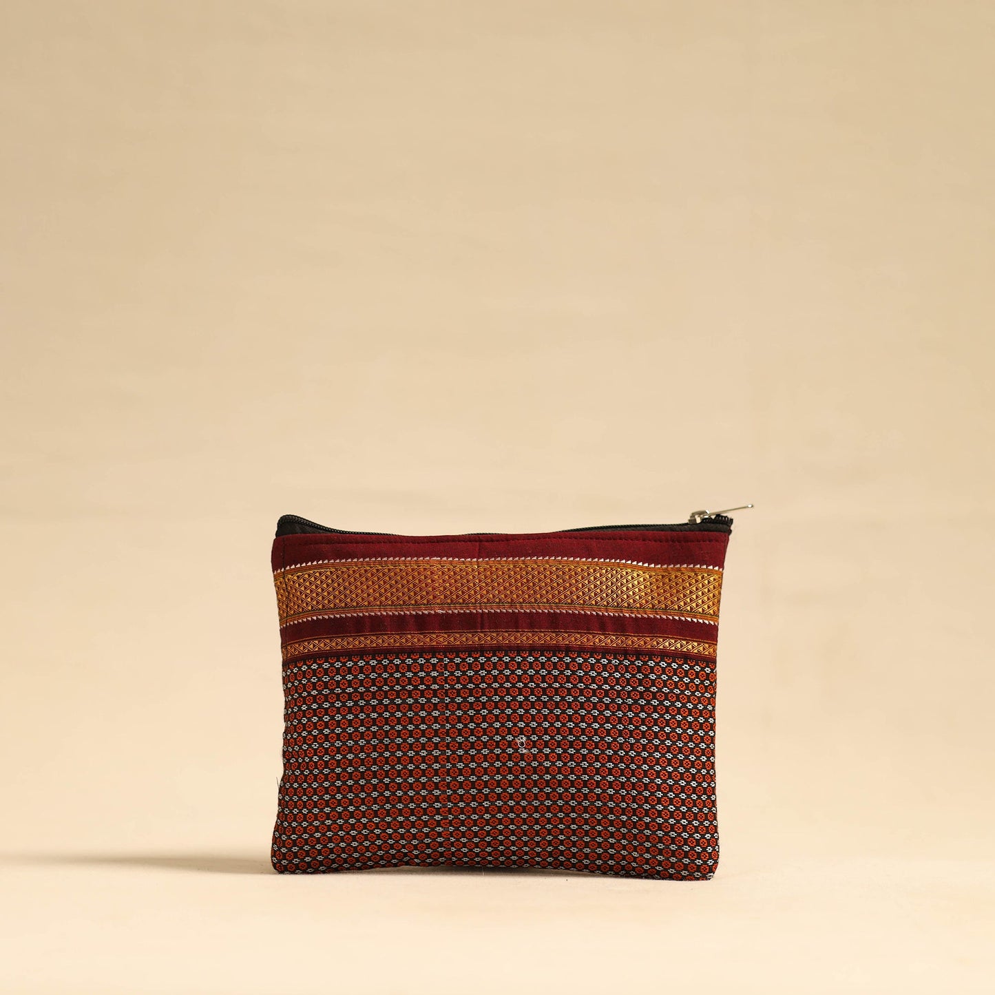 Orange Khun Fabric Quilted Cotton Utility Pouch