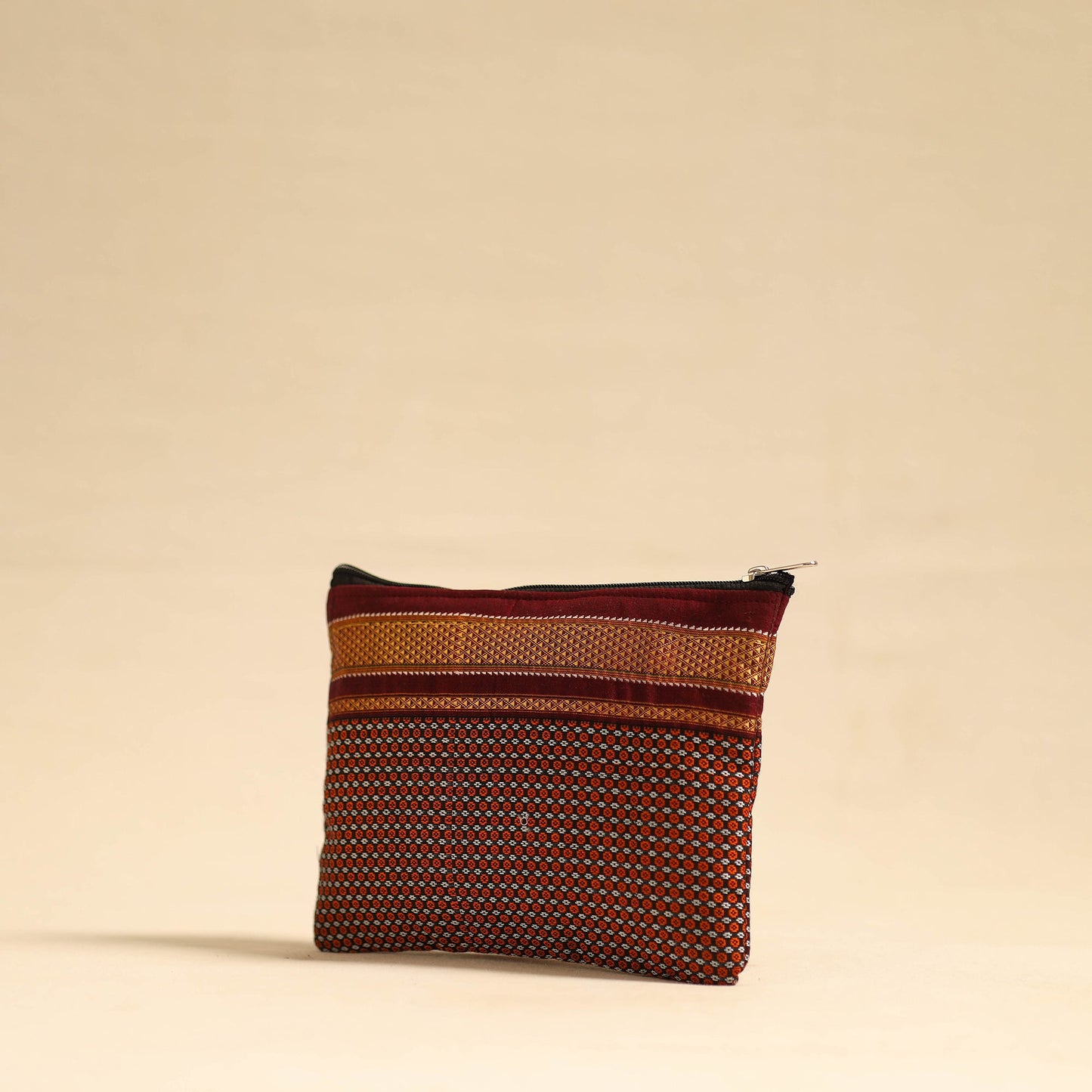 Orange Khun Fabric Quilted Cotton Utility Pouch