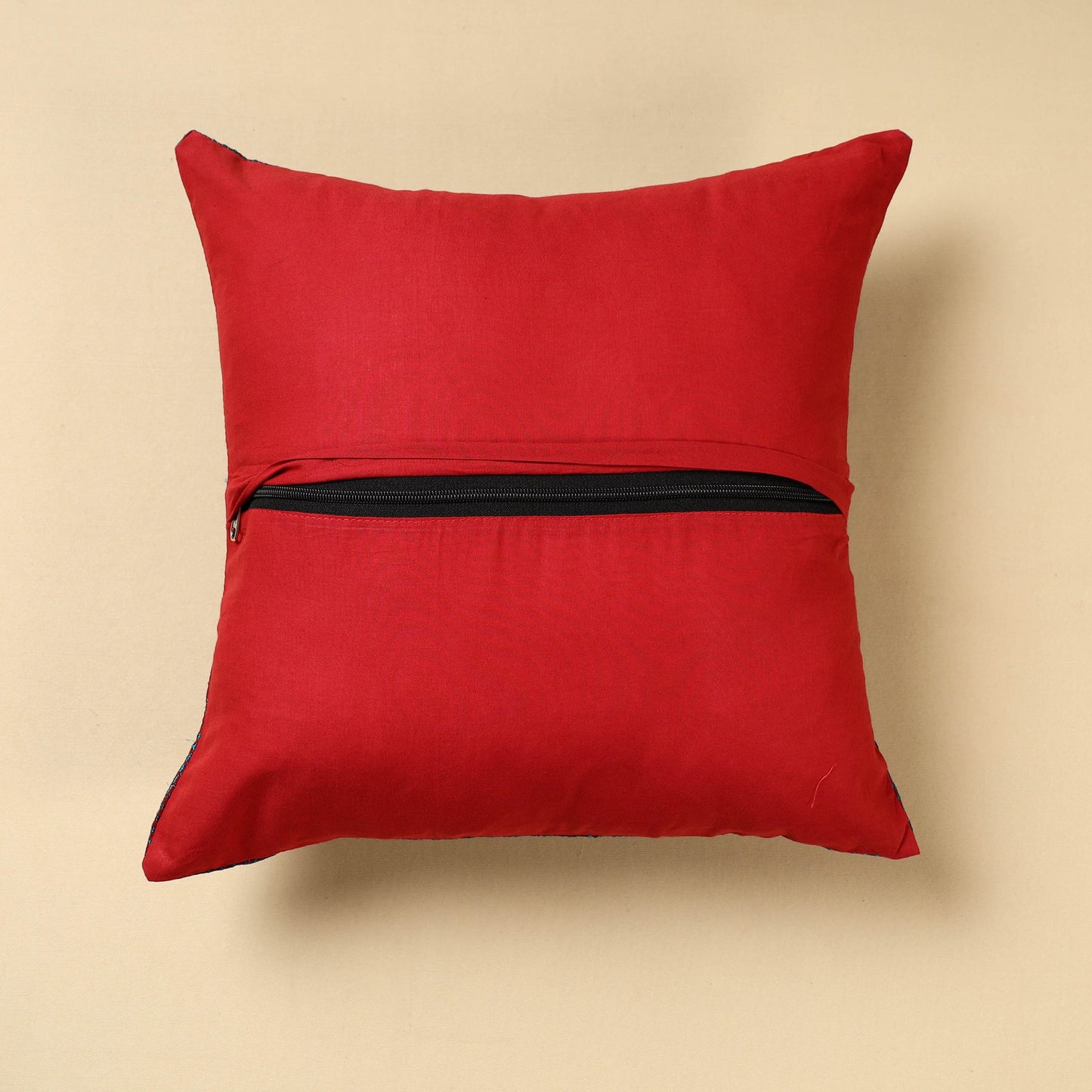 Orange Khun Weave Cotton Cushion Cover (16 x 16 in)