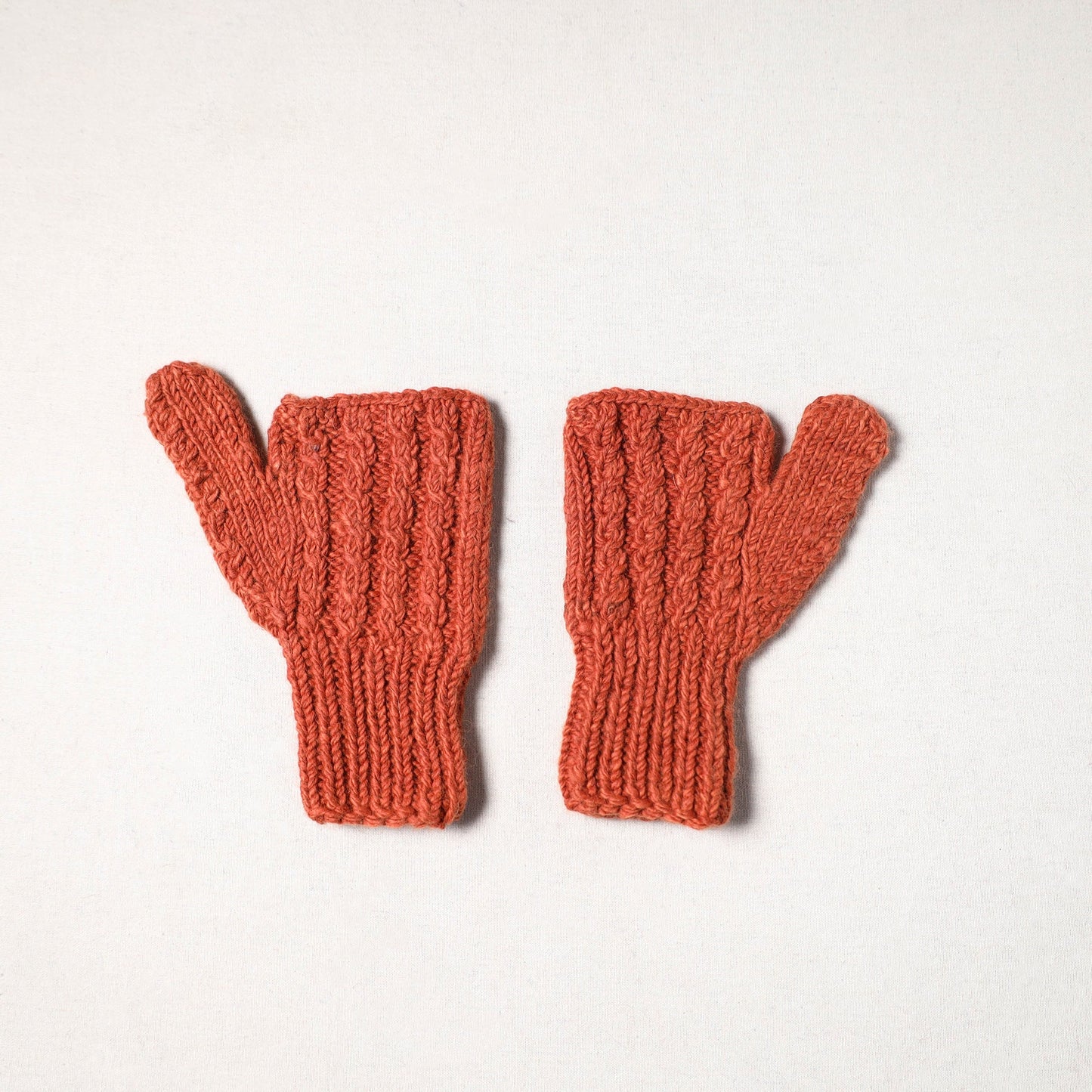 Orange - kullu karishma hand knitted merino wool gloves