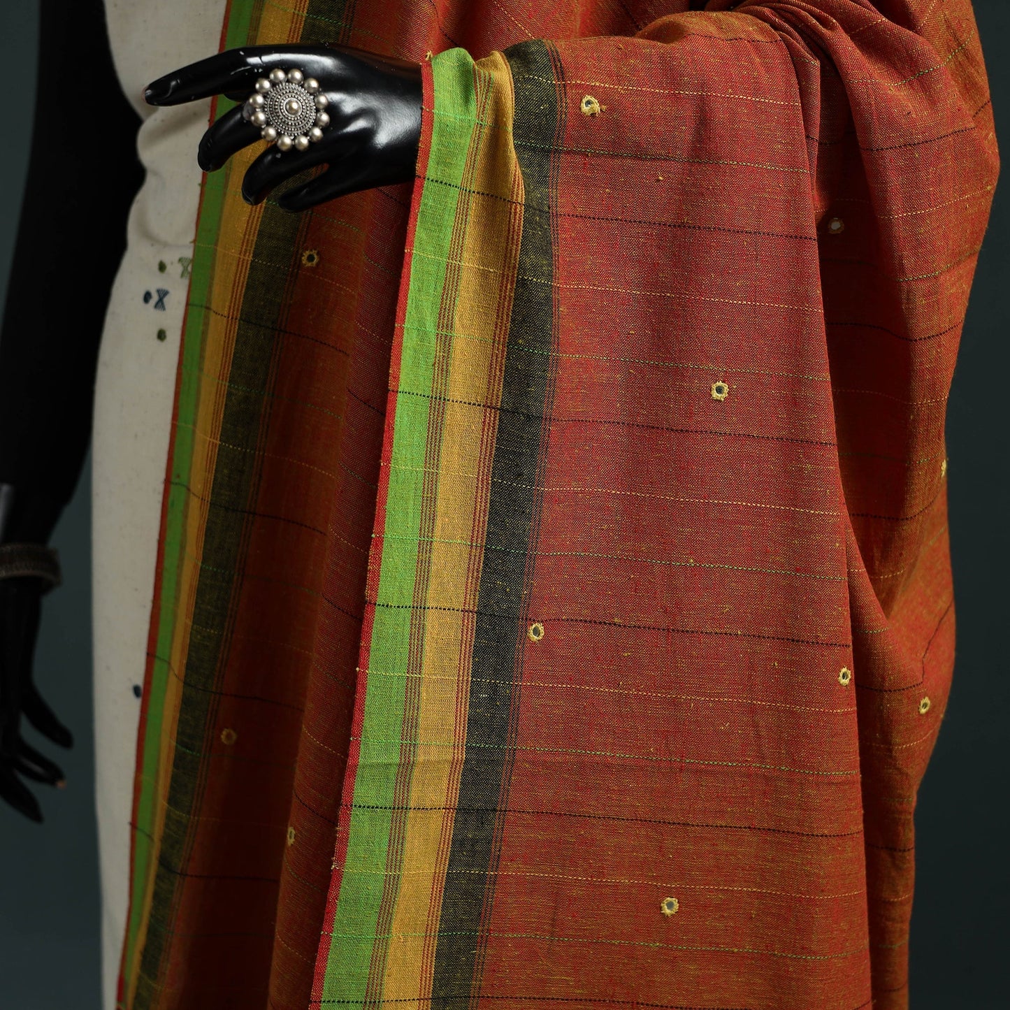 Kutch bhujodi handwoven mirror work organic kala cotton