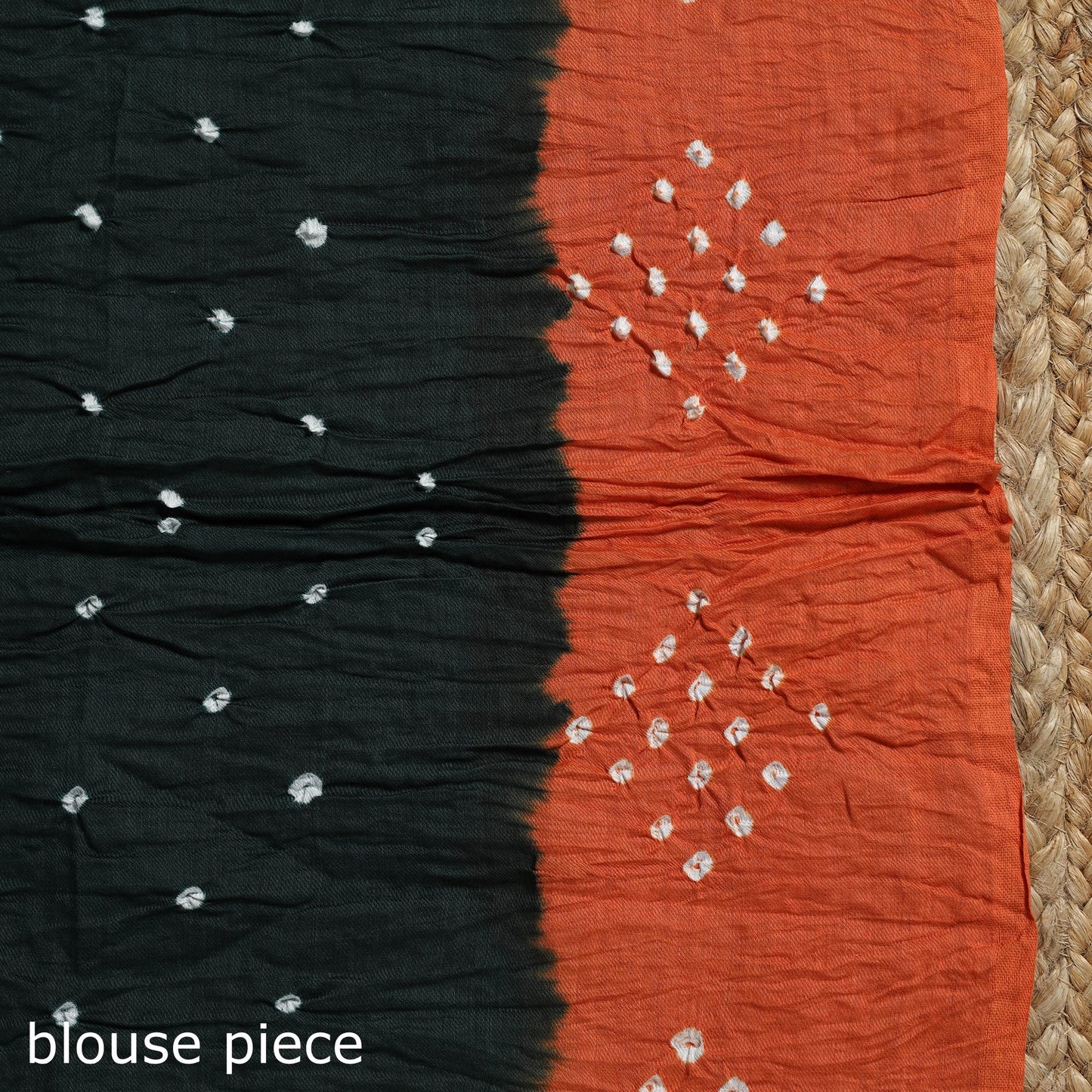 Kutch tie-dye cotton bandhani saree with blouse piece 18