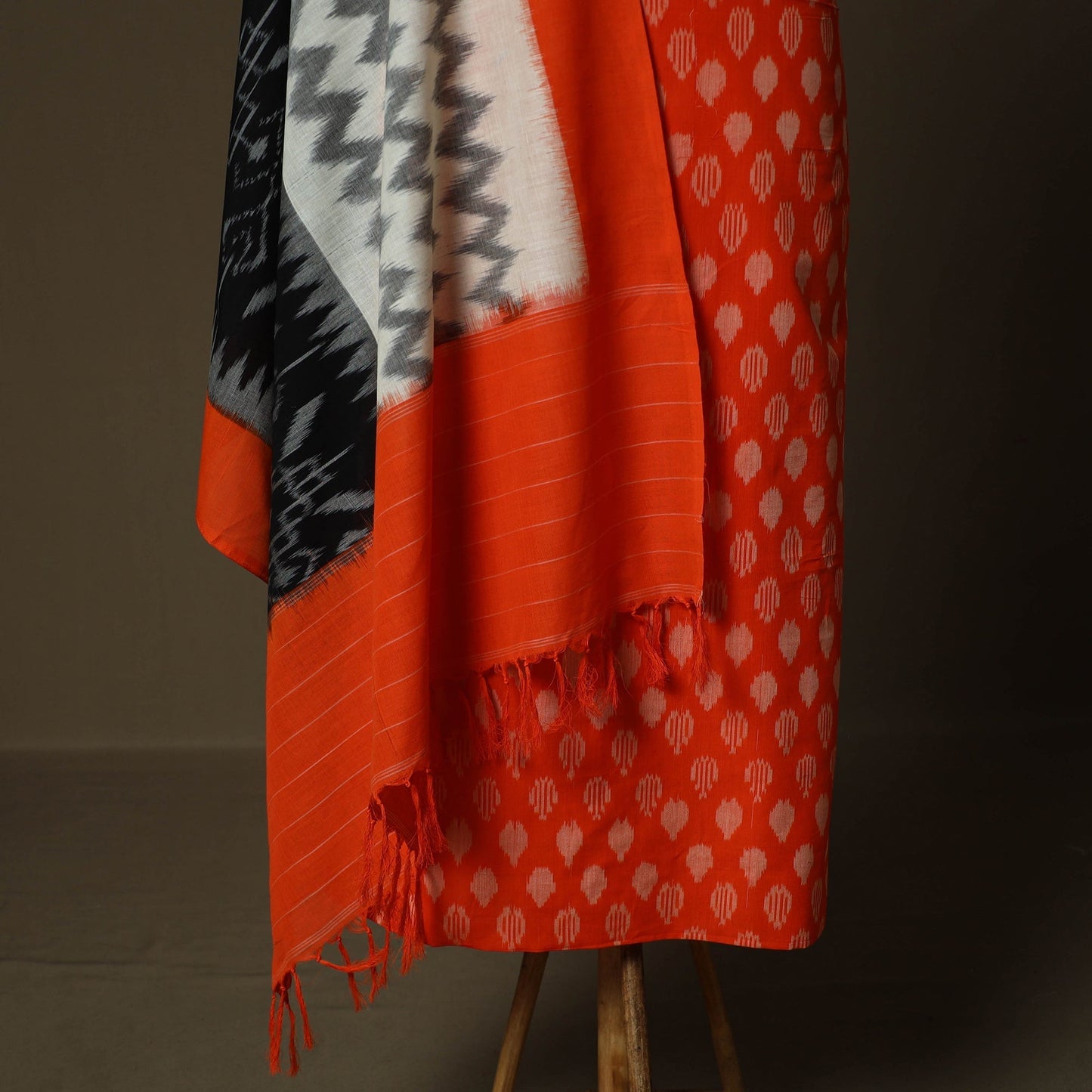 Handloom mercerised cotton pochampally ikat 2pc unstitched