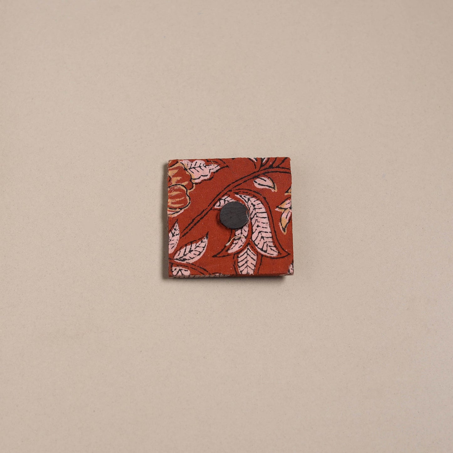 Orange - mirror work handmade fabart jute magnet 20