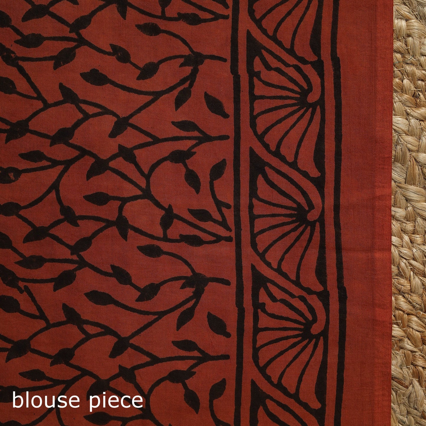 Orange - mul cotton bagru saree 03 - handcrafted