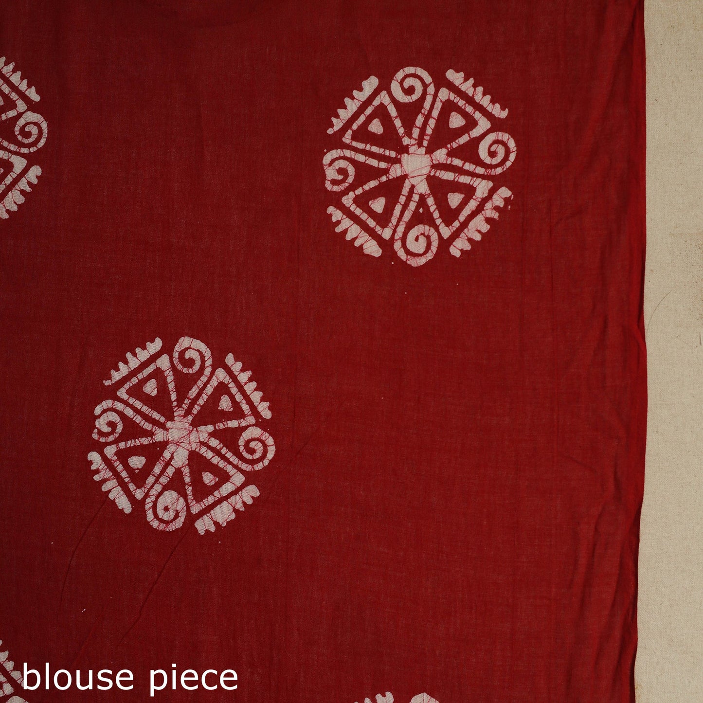 Orange - mul cotton figure work hand batik saree 01