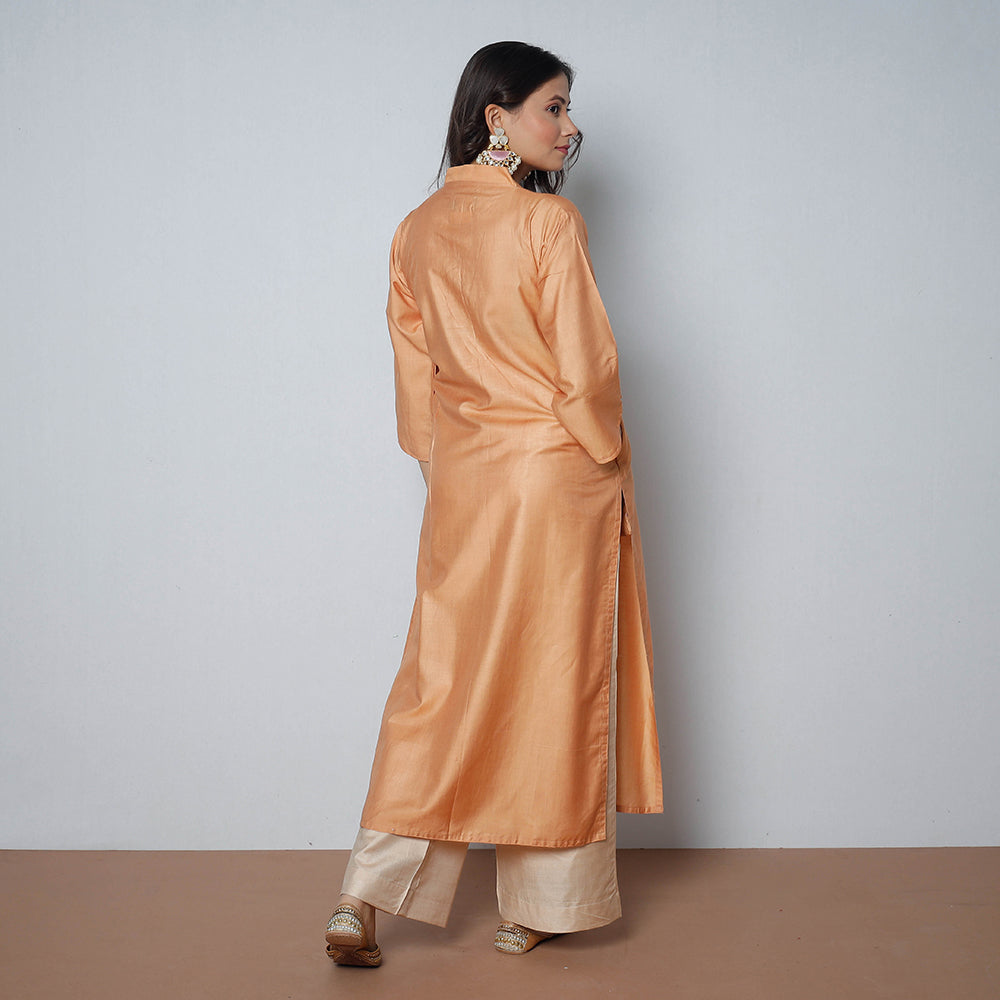 iTokri Casuals - Tussar Silk Long Kurta for Women
