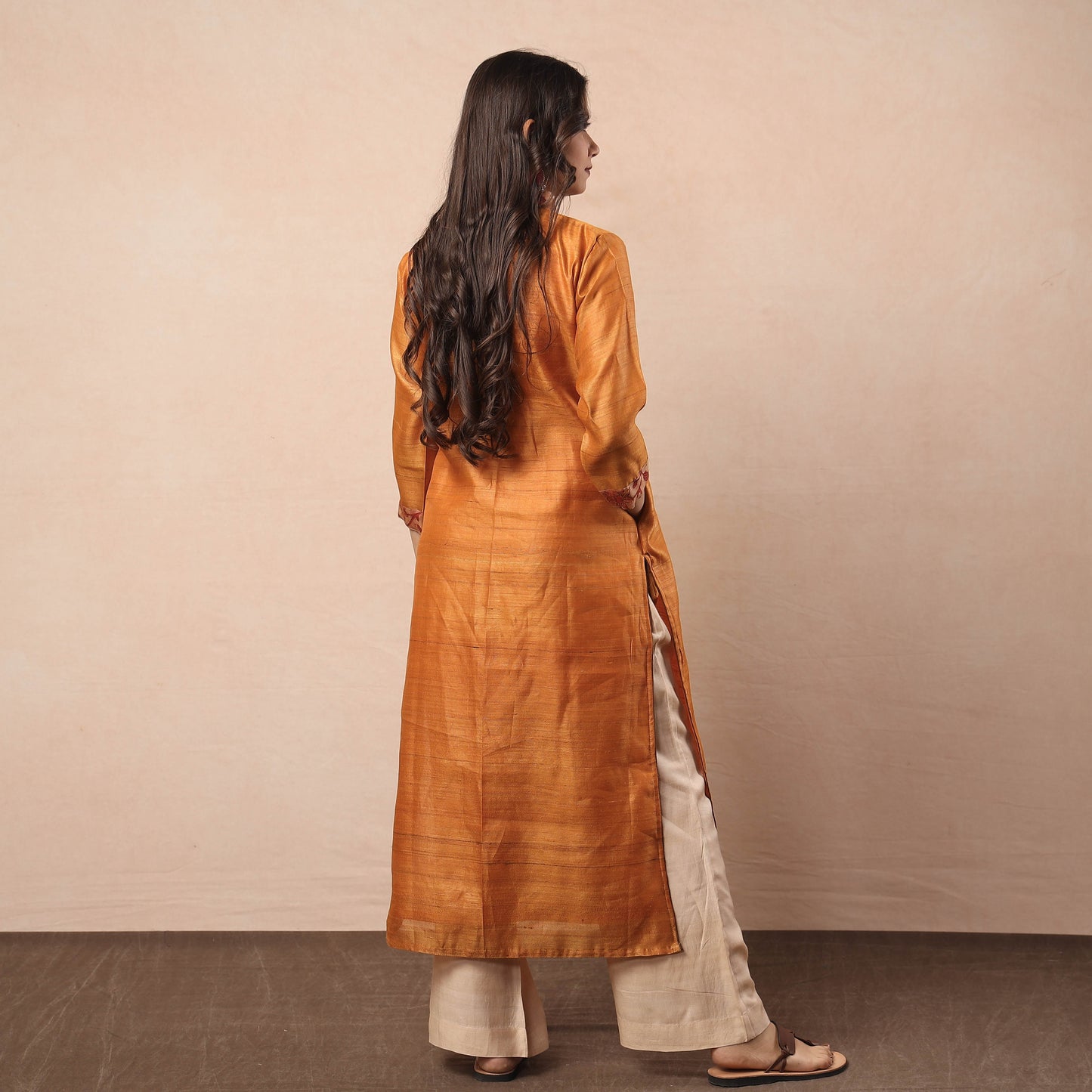 Pure Desi Tussar Silk Long Kurta