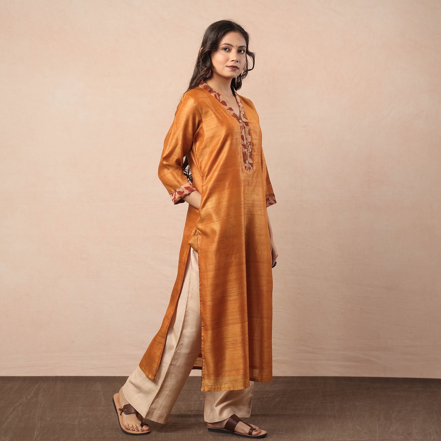 Pure Desi Tussar Silk Long Kurta