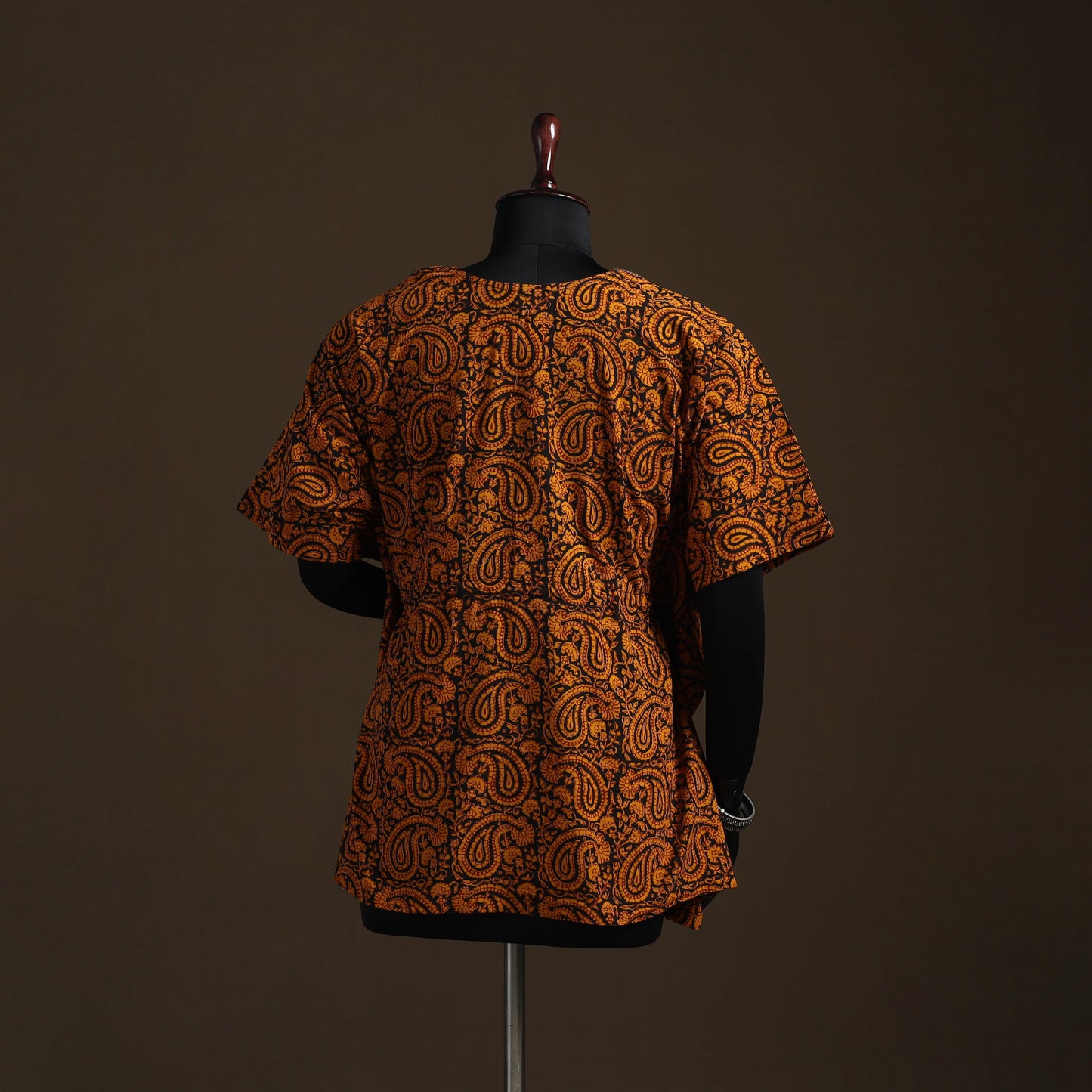 Natural dyed hand block bagh print patchwork cotton kaftan