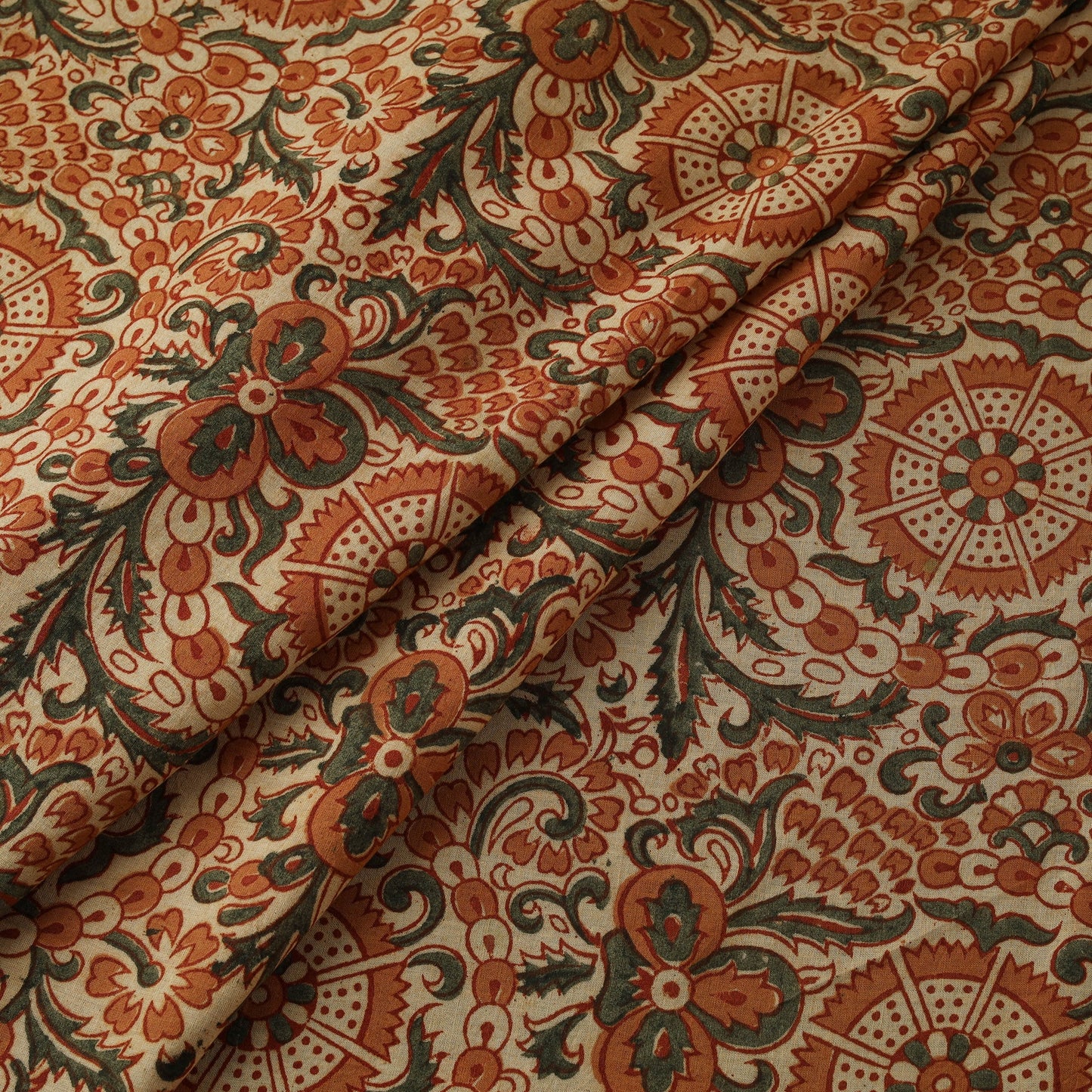 Natural dyed hand block print cotton pedana kalamkari
