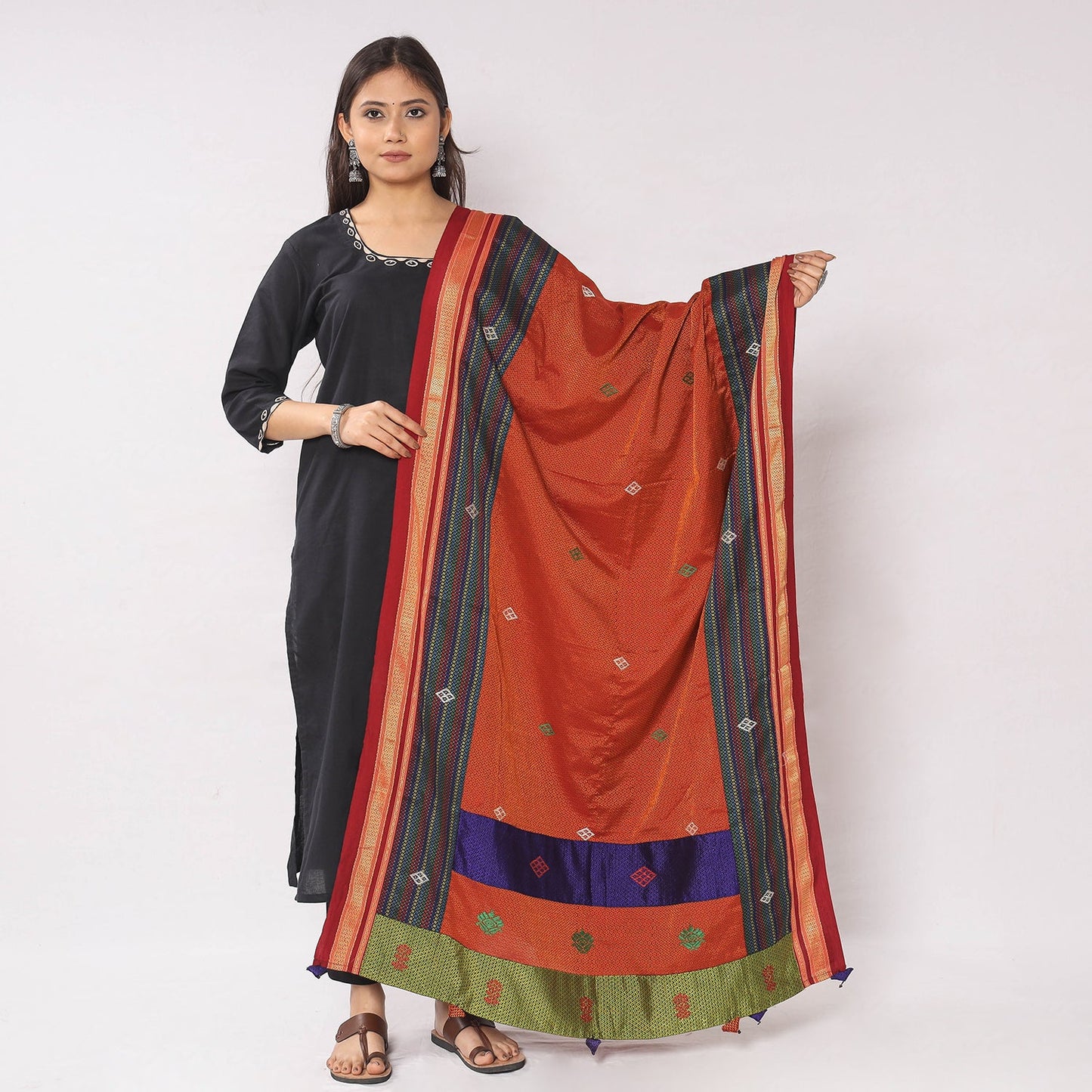 Hand Embroidery Cotton Dupatta