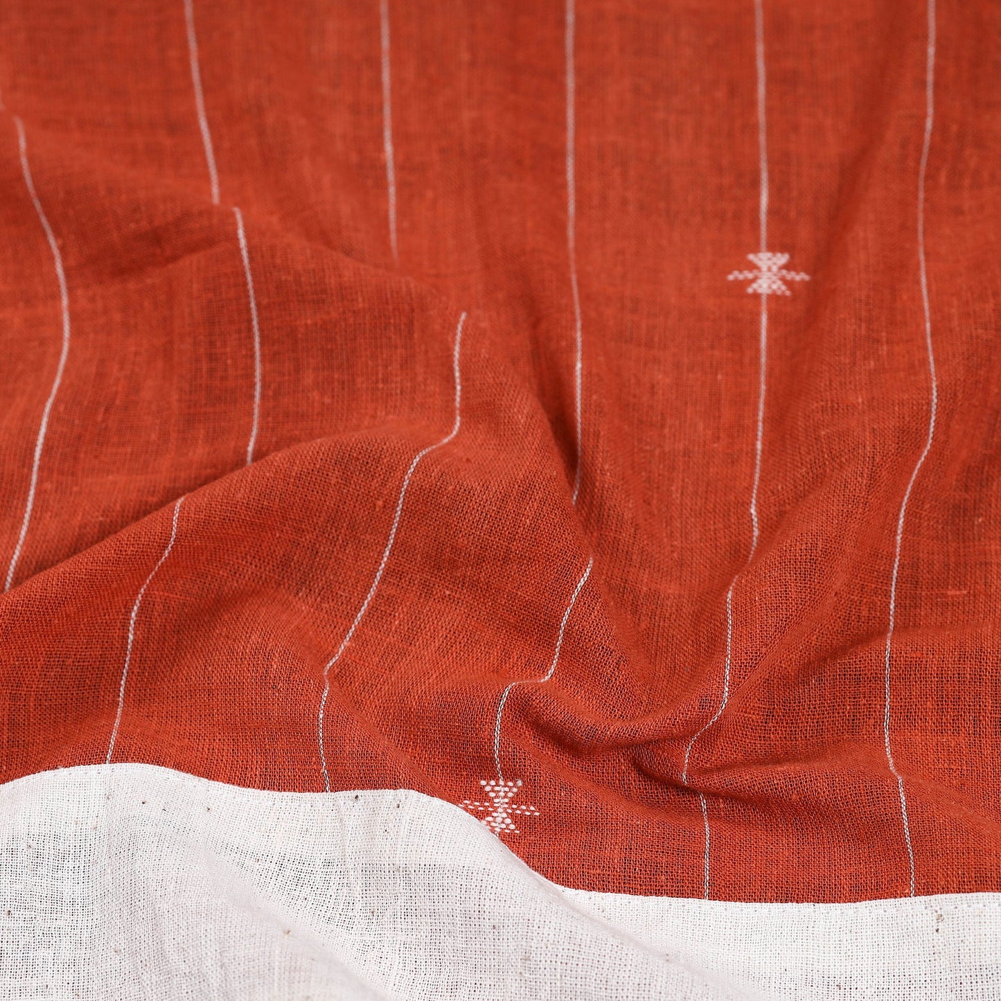 Orange - organic kala cotton handloom blouse piece 33