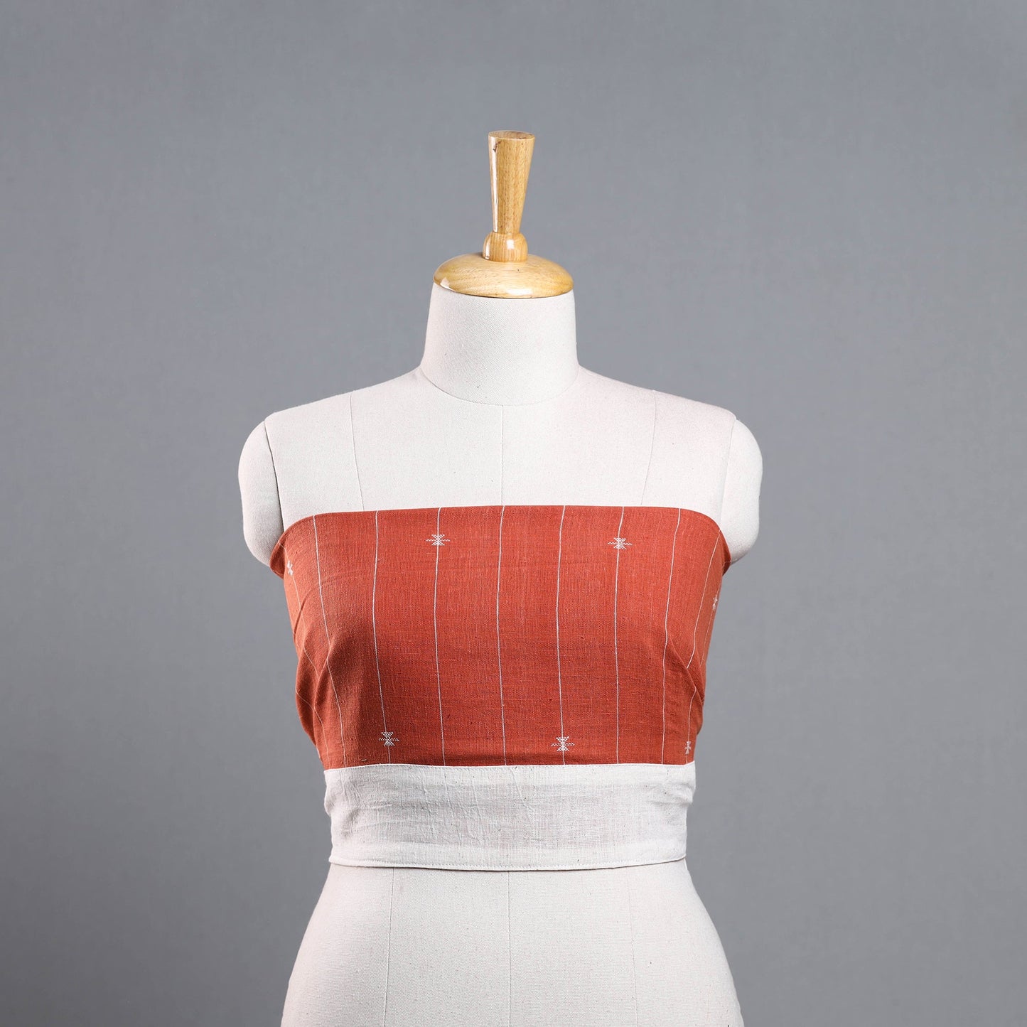 Orange - organic kala cotton handloom blouse piece 33