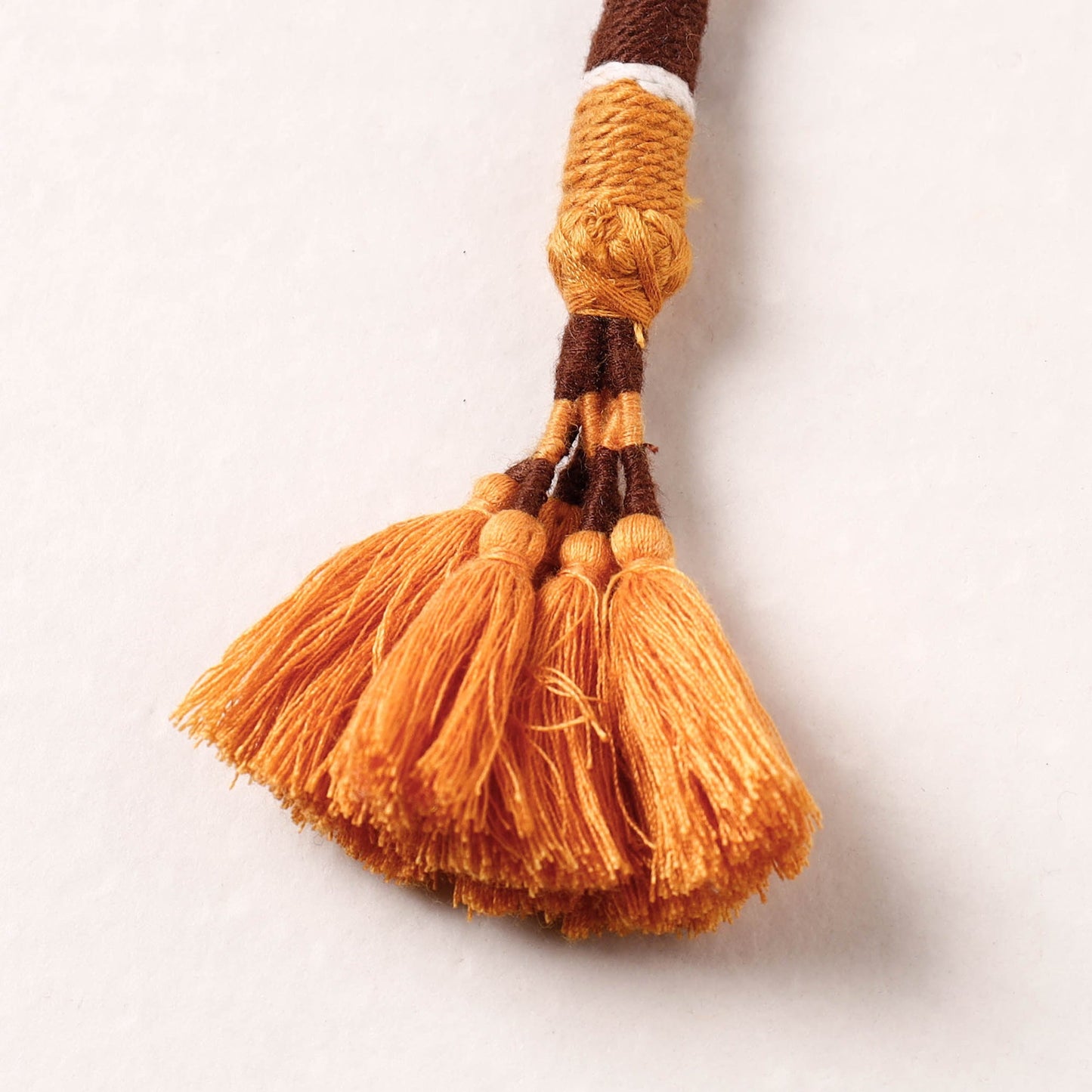 Orange Patwa Bead & Seashell Work Handmade Keychain