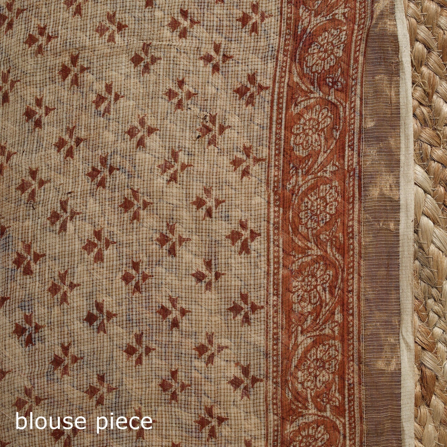 Pedana hand block print natural dyed kota doria cotton