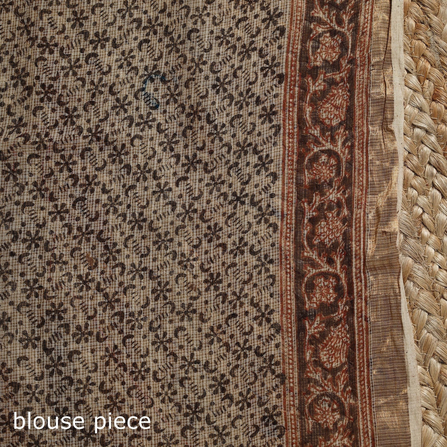 Pedana hand block print natural dyed kota doria cotton