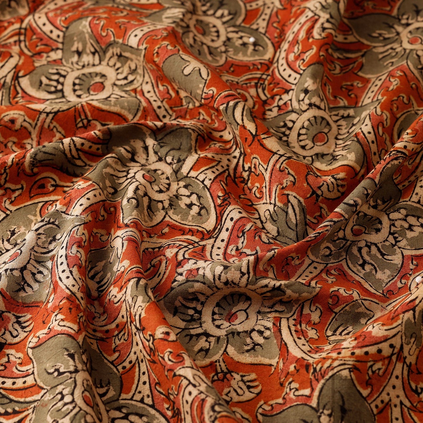 Buy Pedana Kalamkari Block Printed Cotton Fabric Online at iTokri.com