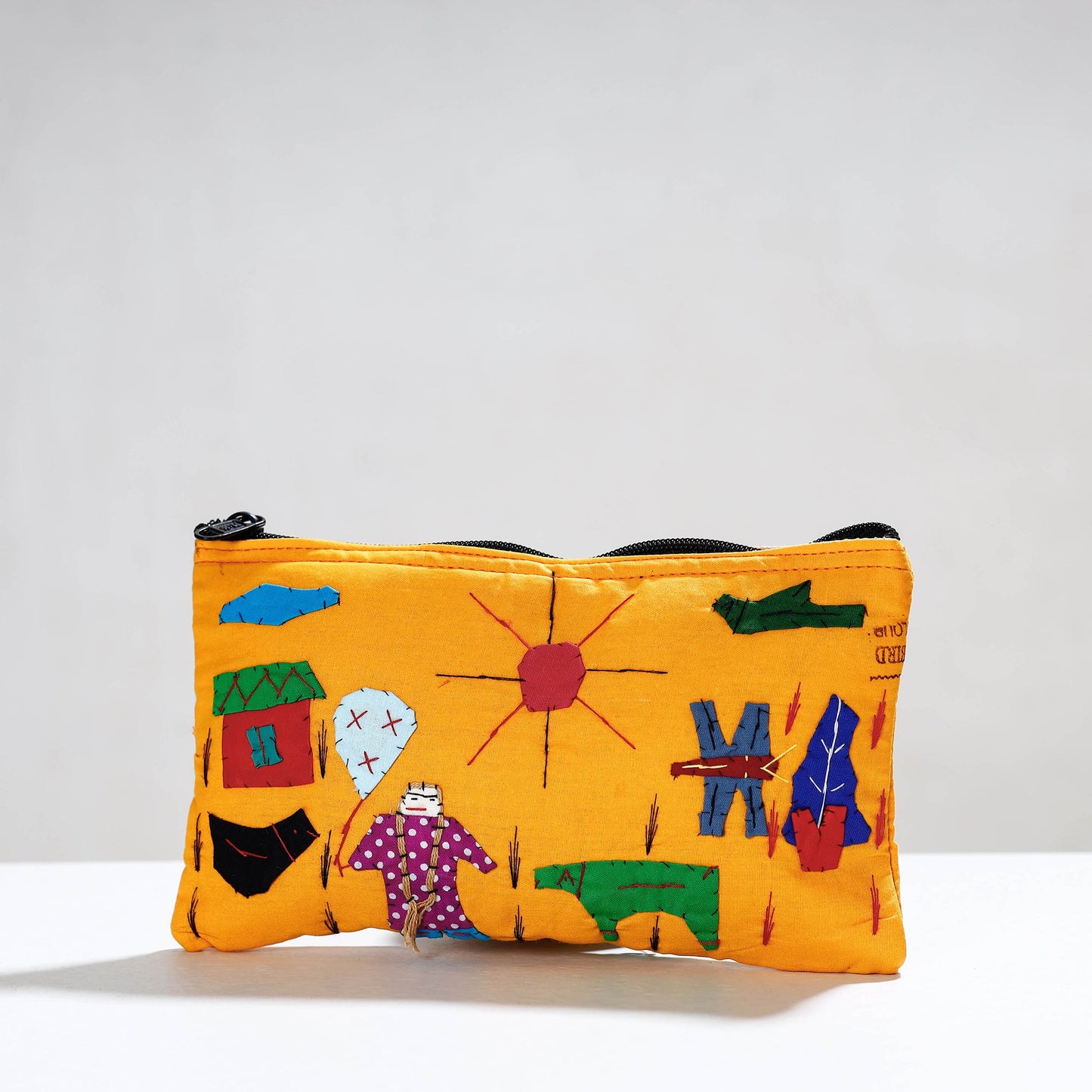 Pipli Applique Work Cotton Cosmetic Pouch