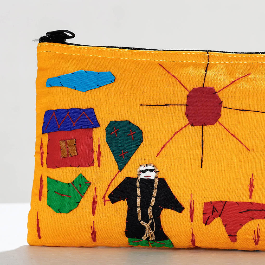 Pipli Applique Work Cotton Cosmetic Pouch