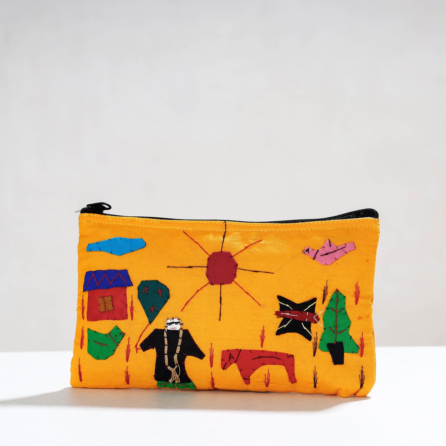 Pipli Applique Work Cotton Cosmetic Pouch
