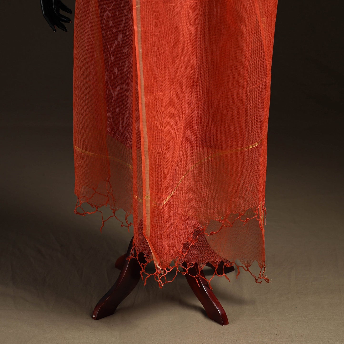 Plain cotton kota doria dupatta 19 - handcrafted
