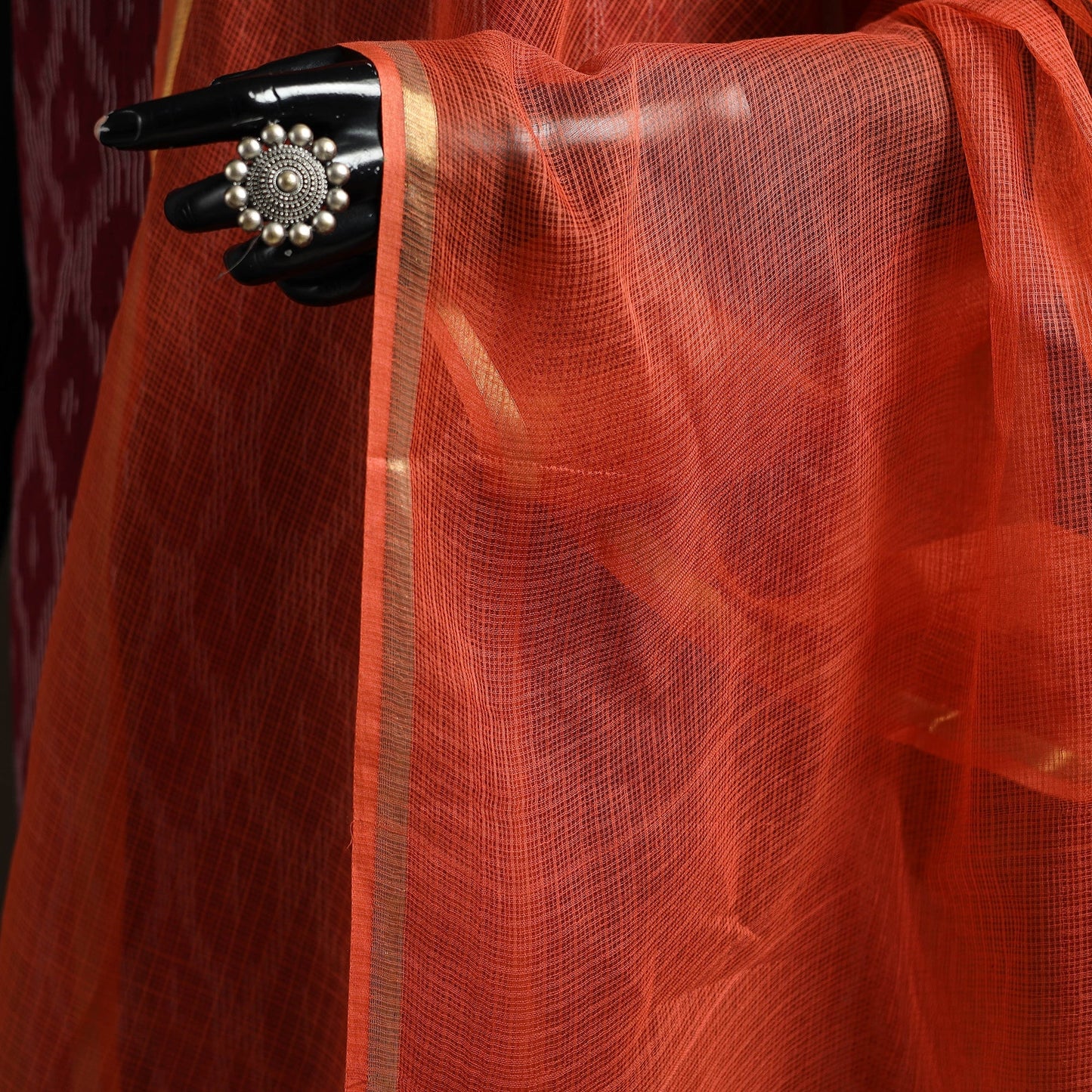Plain cotton kota doria dupatta 19 - handcrafted