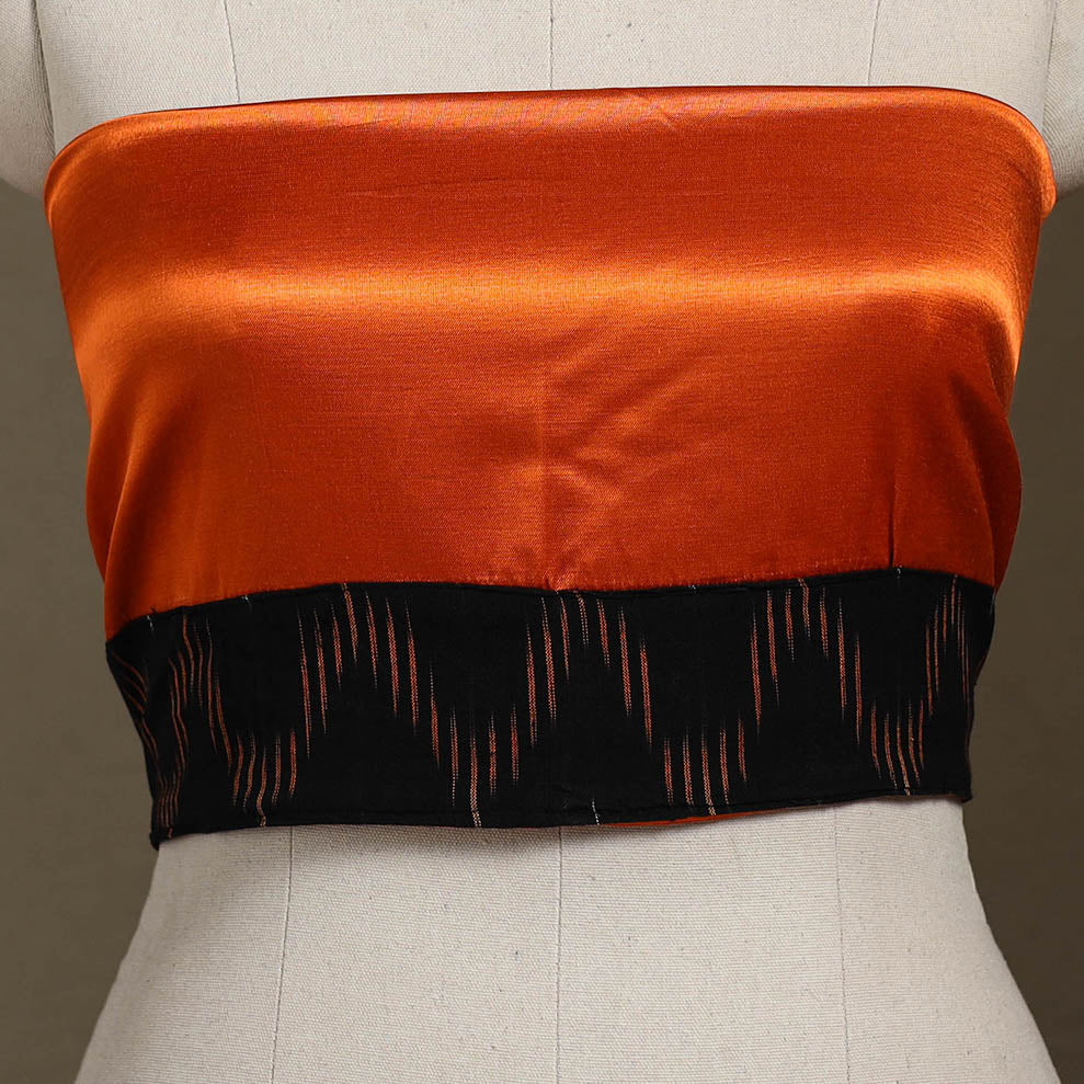 Orange Plain Mashru Silk Blouse Piece