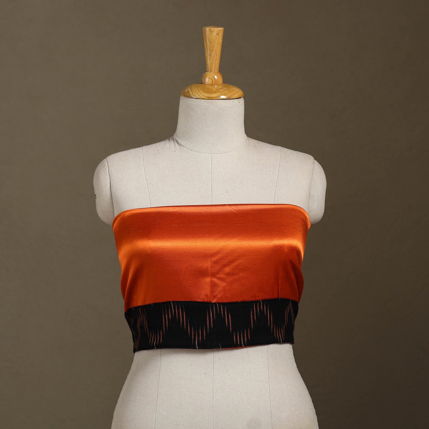 Orange Plain Mashru Silk Blouse Piece
