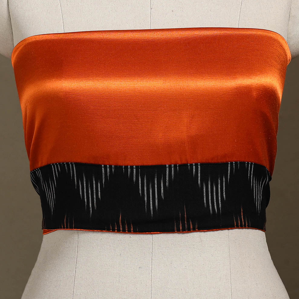 Orange Plain Mashru Silk Blouse Piece