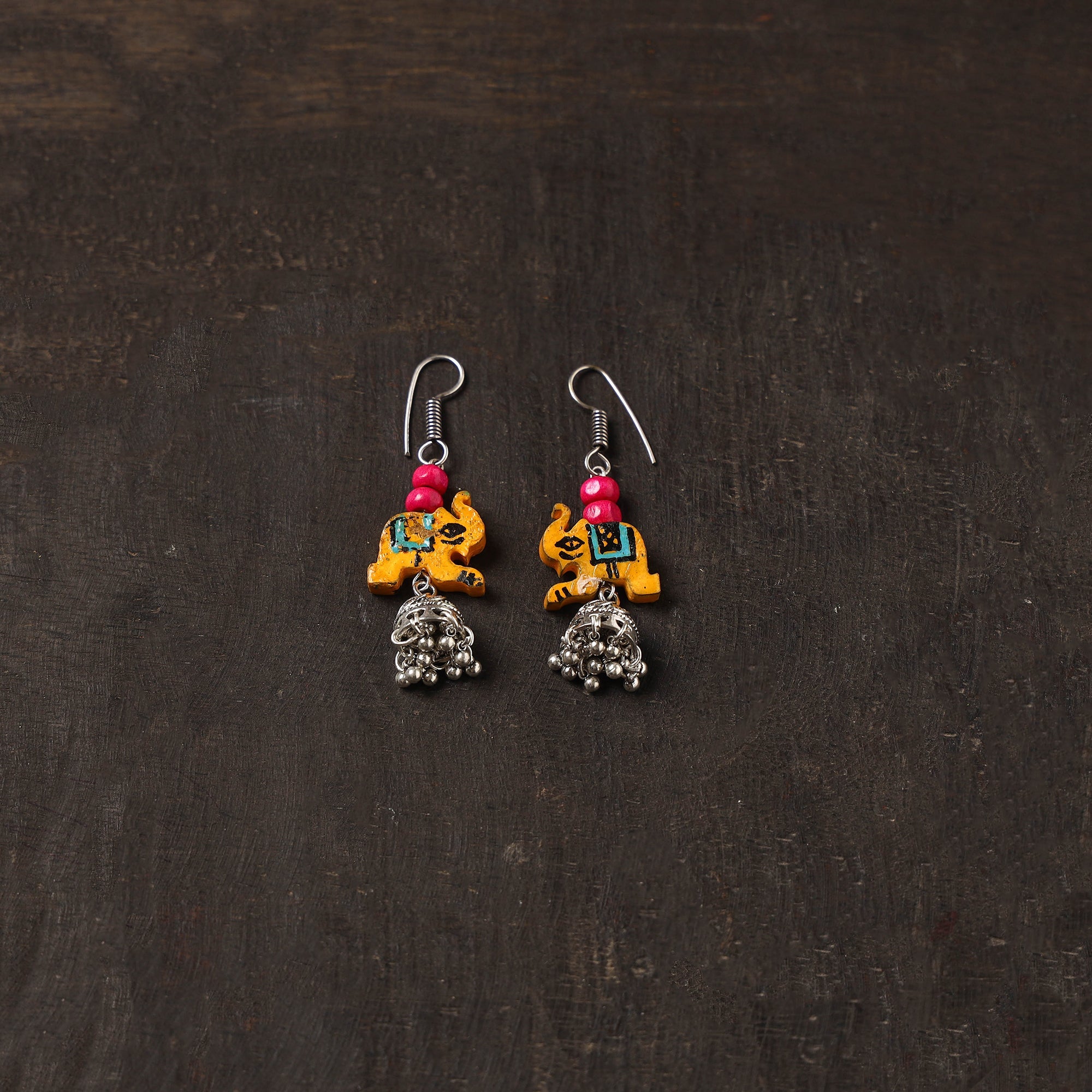 Beige - Ashika German Silver Jute Jhumki Earrings