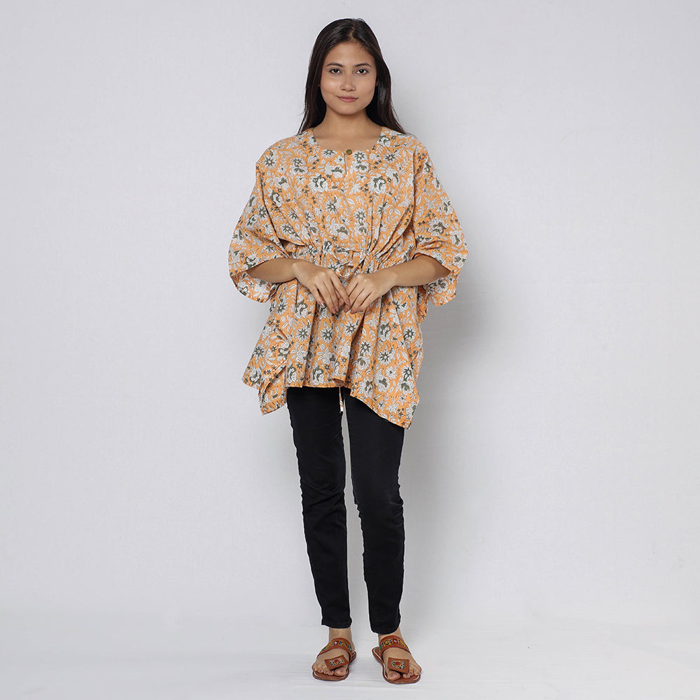 Sanganeri Block Print Cotton Kaftan (Short)
