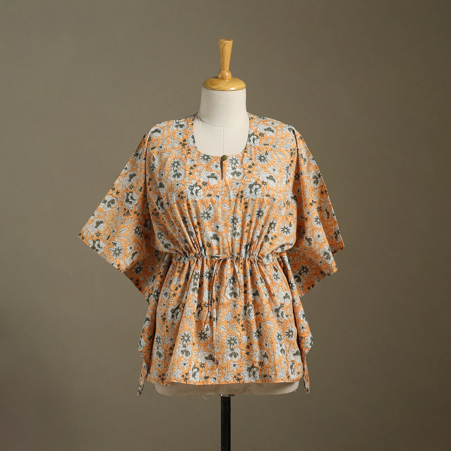Sanganeri Block Print Cotton Kaftan (Short)