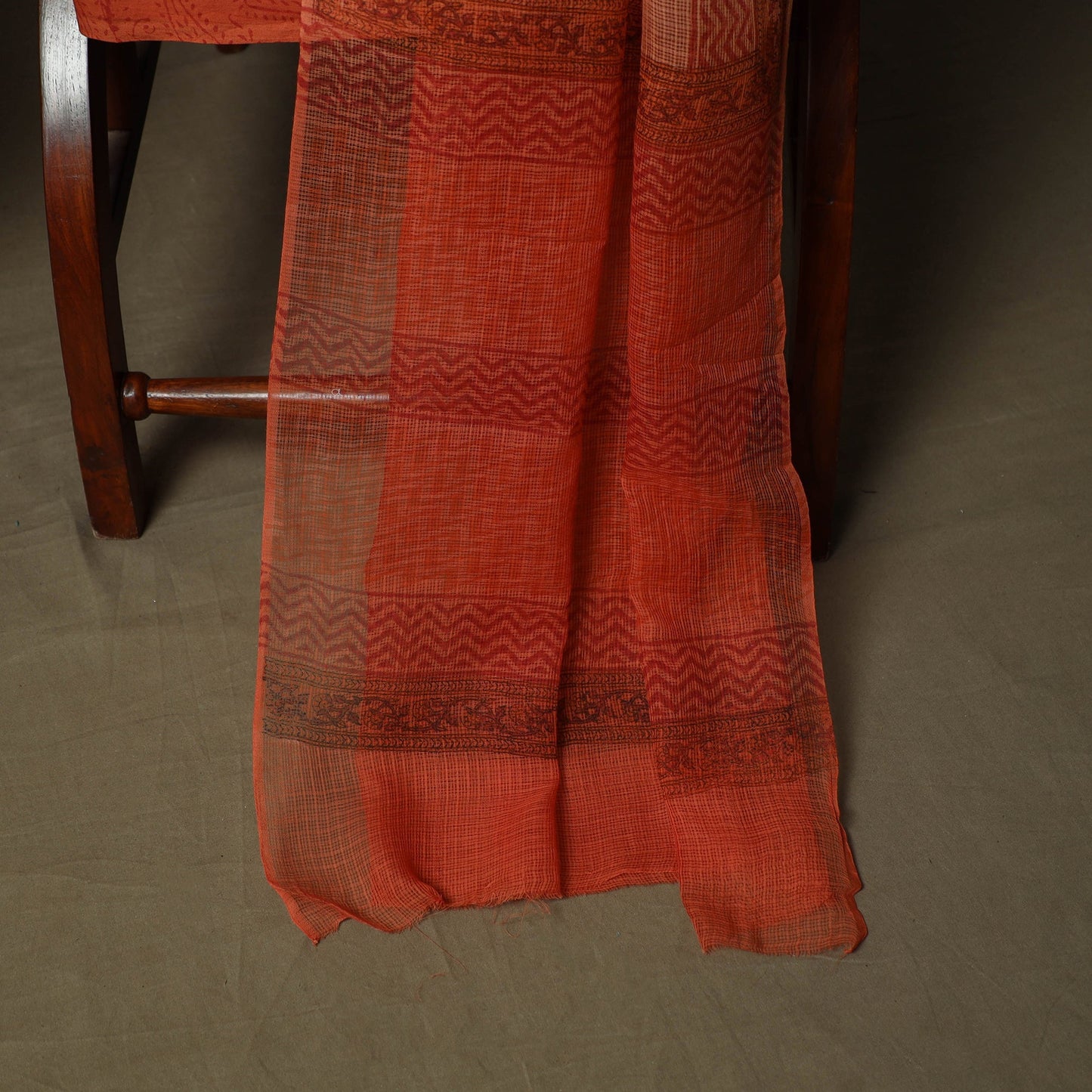 Sanganeri hand block print cotton 3pc unstitched dress