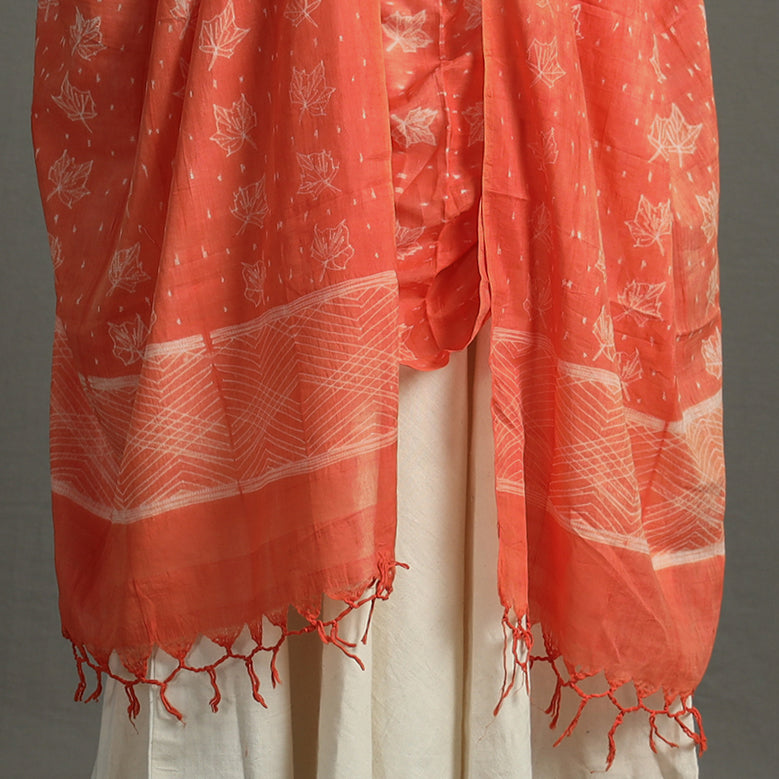 Shibori Tie-Dye Cotton Dupatta with Tassels 80