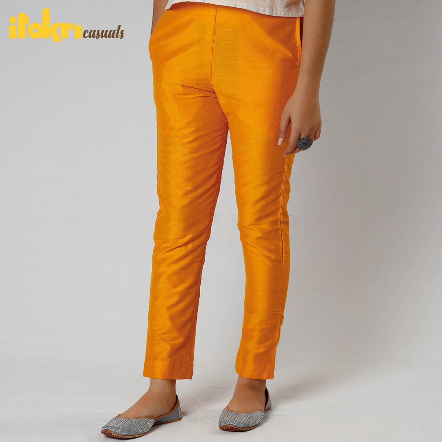 Silk Tapered Casual Pant for Women