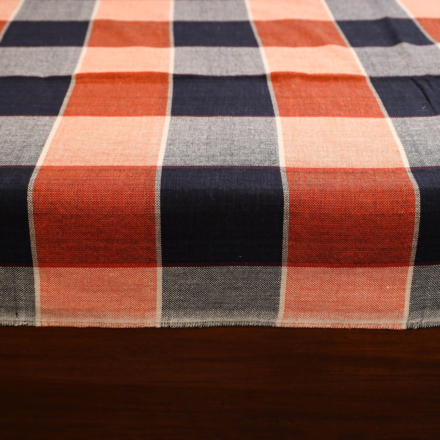 Orange - single handloom cotton bed sheet (90 x 60 in) 82