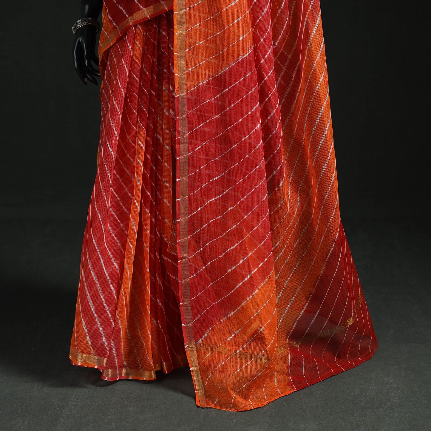 Tie-dye kota doria cotton leheriya saree 06 - handcrafted