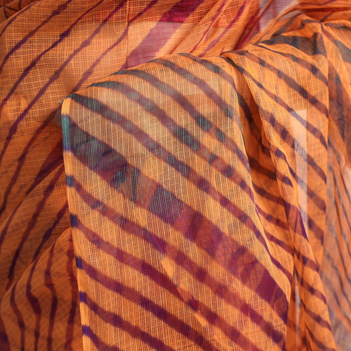 Leheriya Tie-Dye Kota Doria Cotton Saree