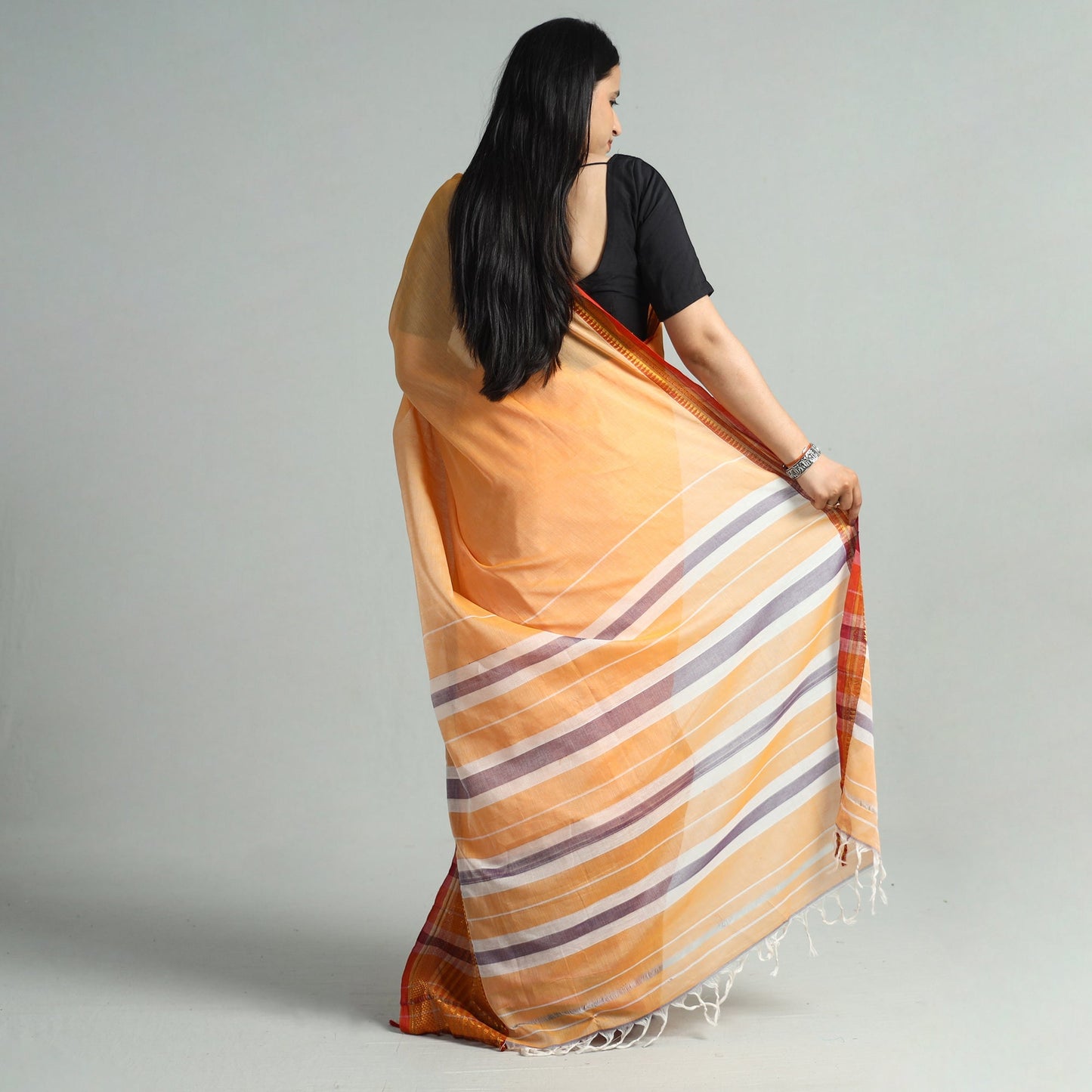 Traditional Narayanpet Mercerised Cotton Saree with Zari Border 104