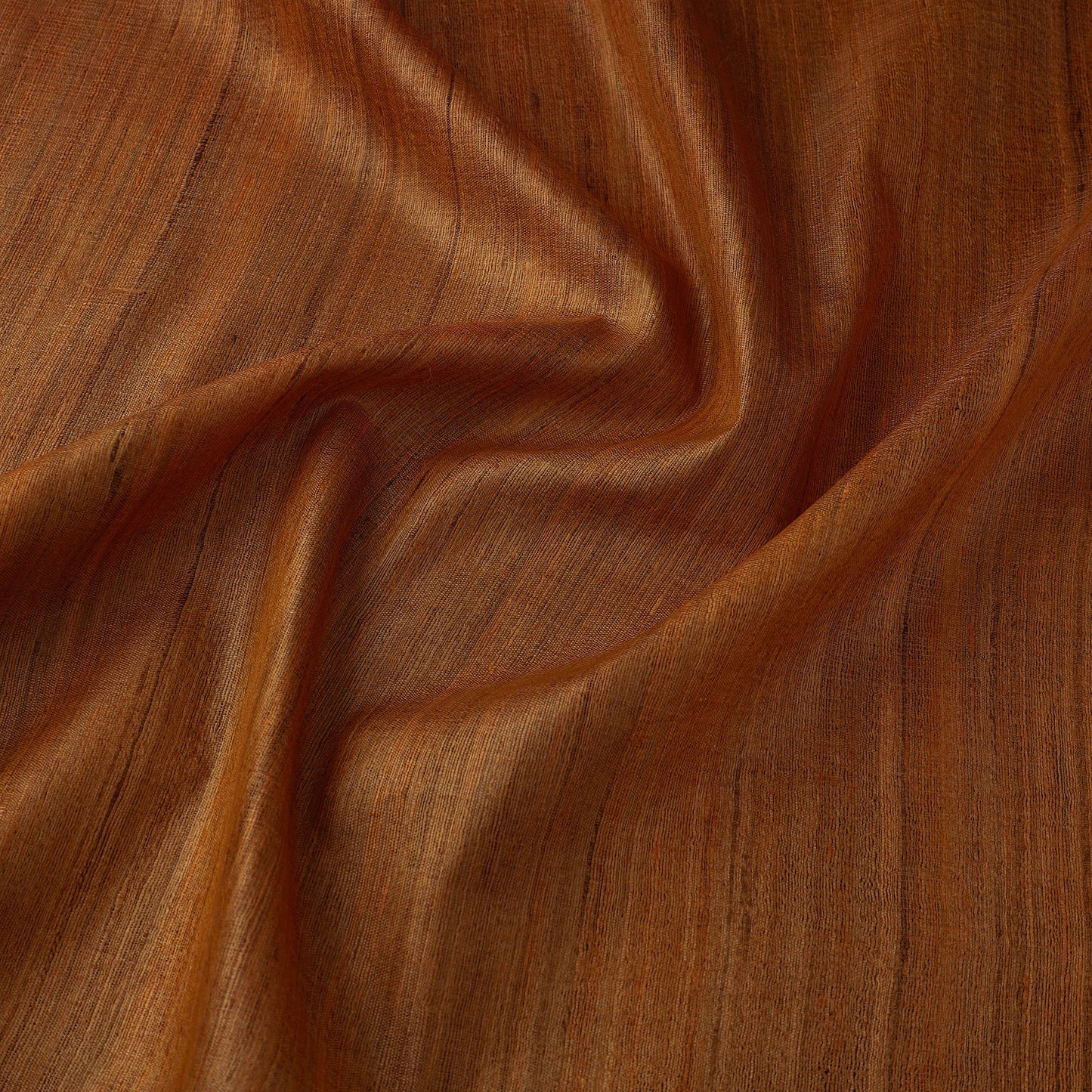 Orange - vidarbha pure tussar x ghicha silk handloom fabric
