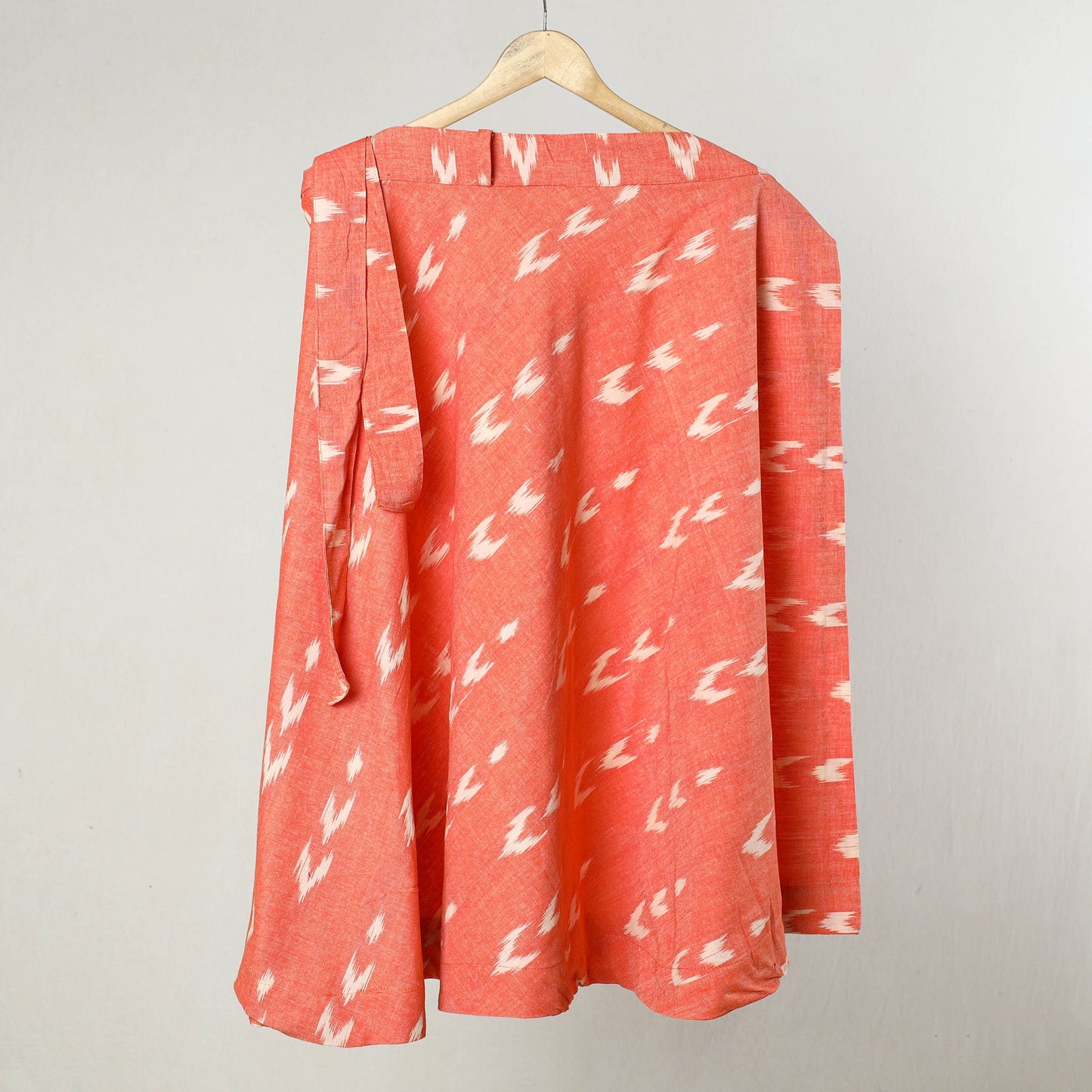 Orange Wrap Around Cotton Pochampally Ikat Skirt